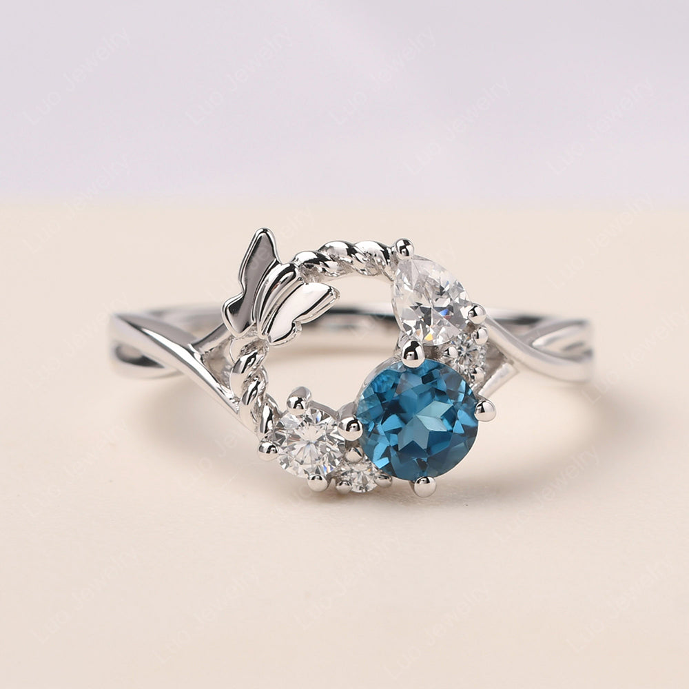London Blue Topaz Ring Garland Ring - LUO Jewelry