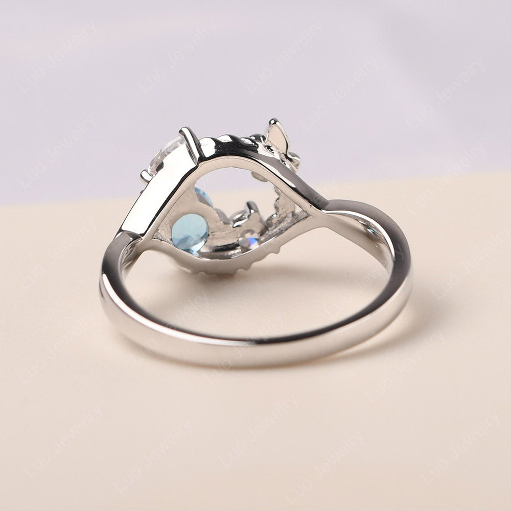 Swiss Blue Topaz Ring Garland Ring - LUO Jewelry