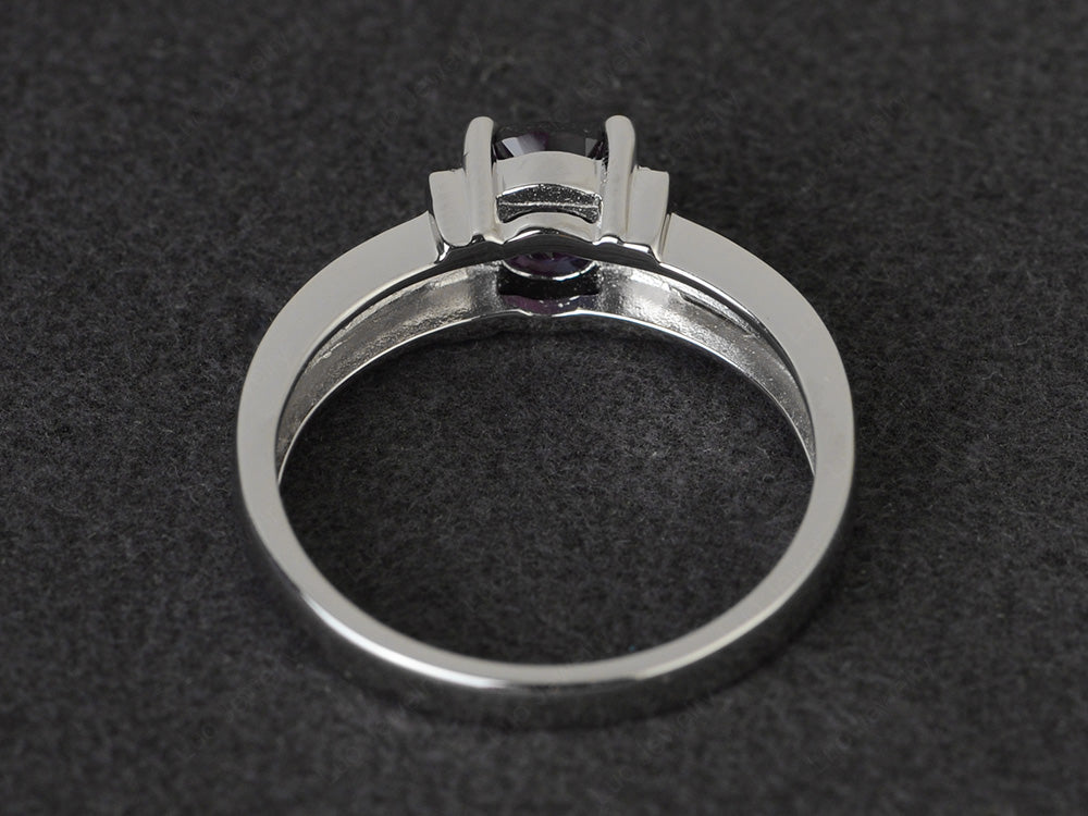 Round Cut Alexandrite Wedding Ring For Women - LUO Jewelry