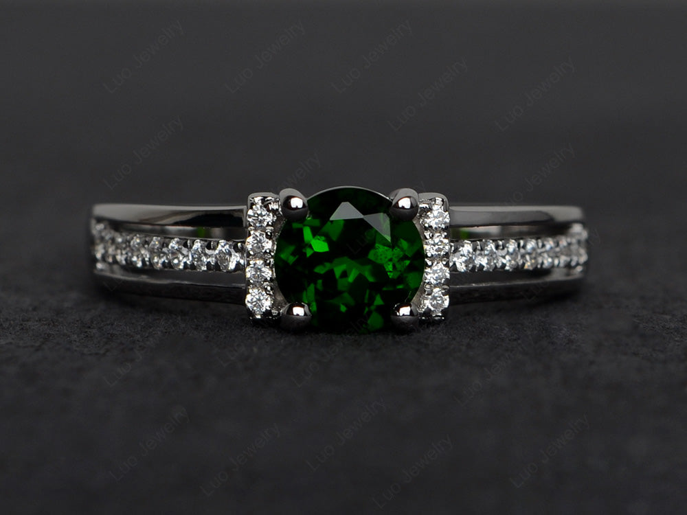 Round Cut Diopside Wedding Ring For Women - LUO Jewelry