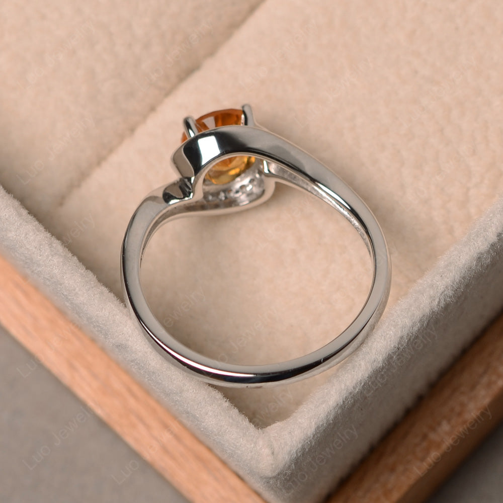 Round Brilliant Cut Citrine Engagement Ring - LUO Jewelry