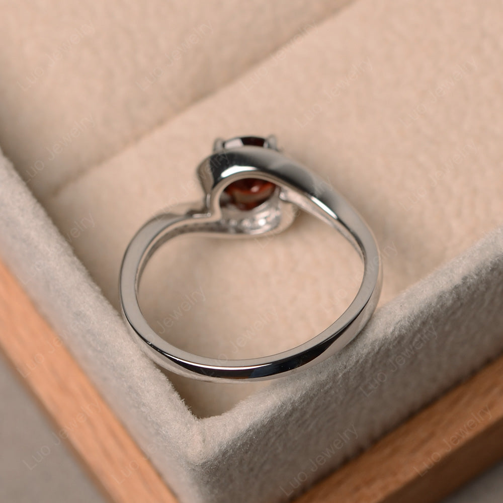 Round Brilliant Cut Garnet Engagement Ring - LUO Jewelry