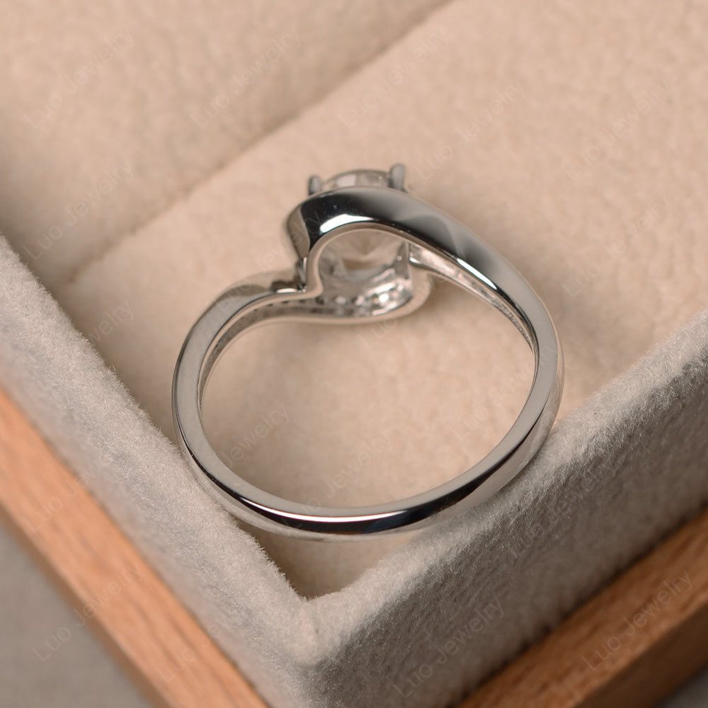 Round Brilliant Cut White Topaz Engagement Ring - LUO Jewelry