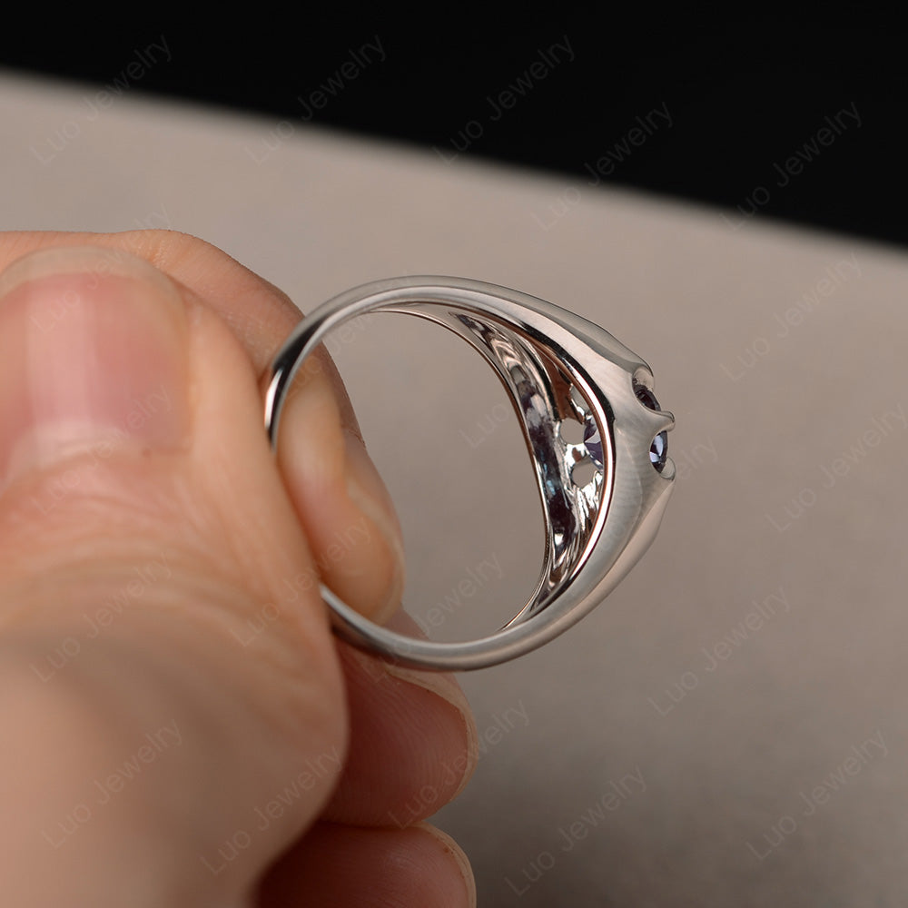 Vintage Alexandrite Solitaire Ring Yellow Gold - LUO Jewelry