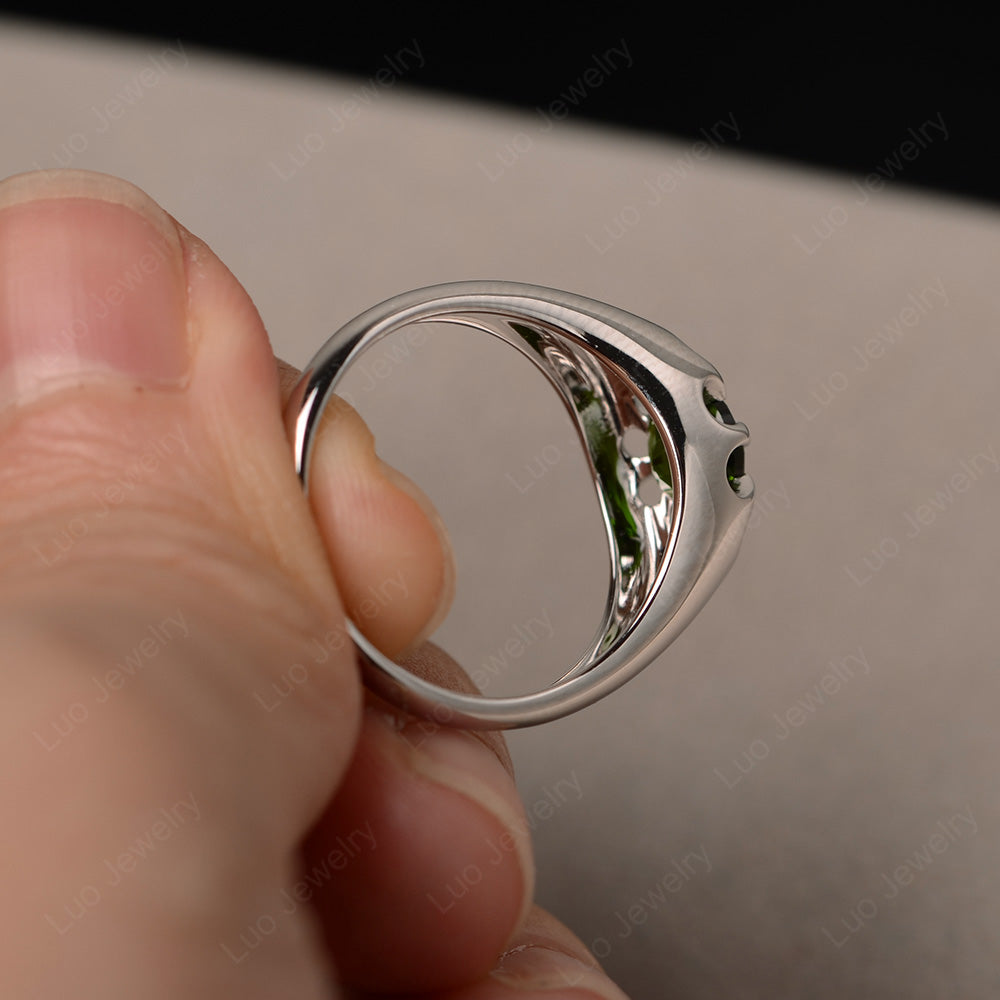 Vintage Diopside Solitaire Ring Yellow Gold - LUO Jewelry