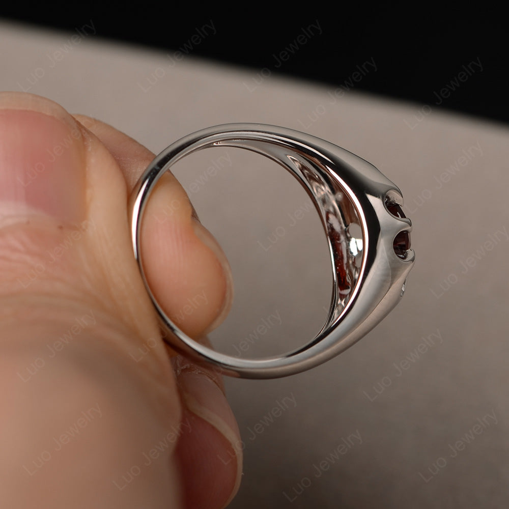 Vintage Garnet Solitaire Ring Yellow Gold - LUO Jewelry