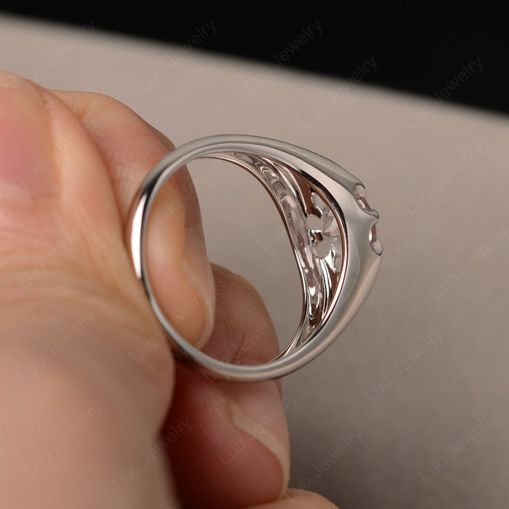 Vintage Morganite Solitaire Ring Yellow Gold - LUO Jewelry