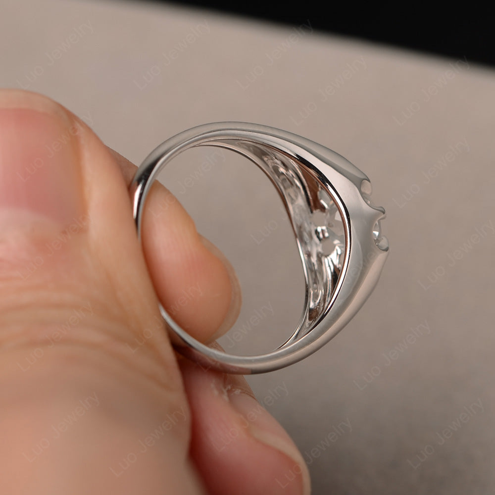 Vintage White Topaz Solitaire Ring Yellow Gold - LUO Jewelry