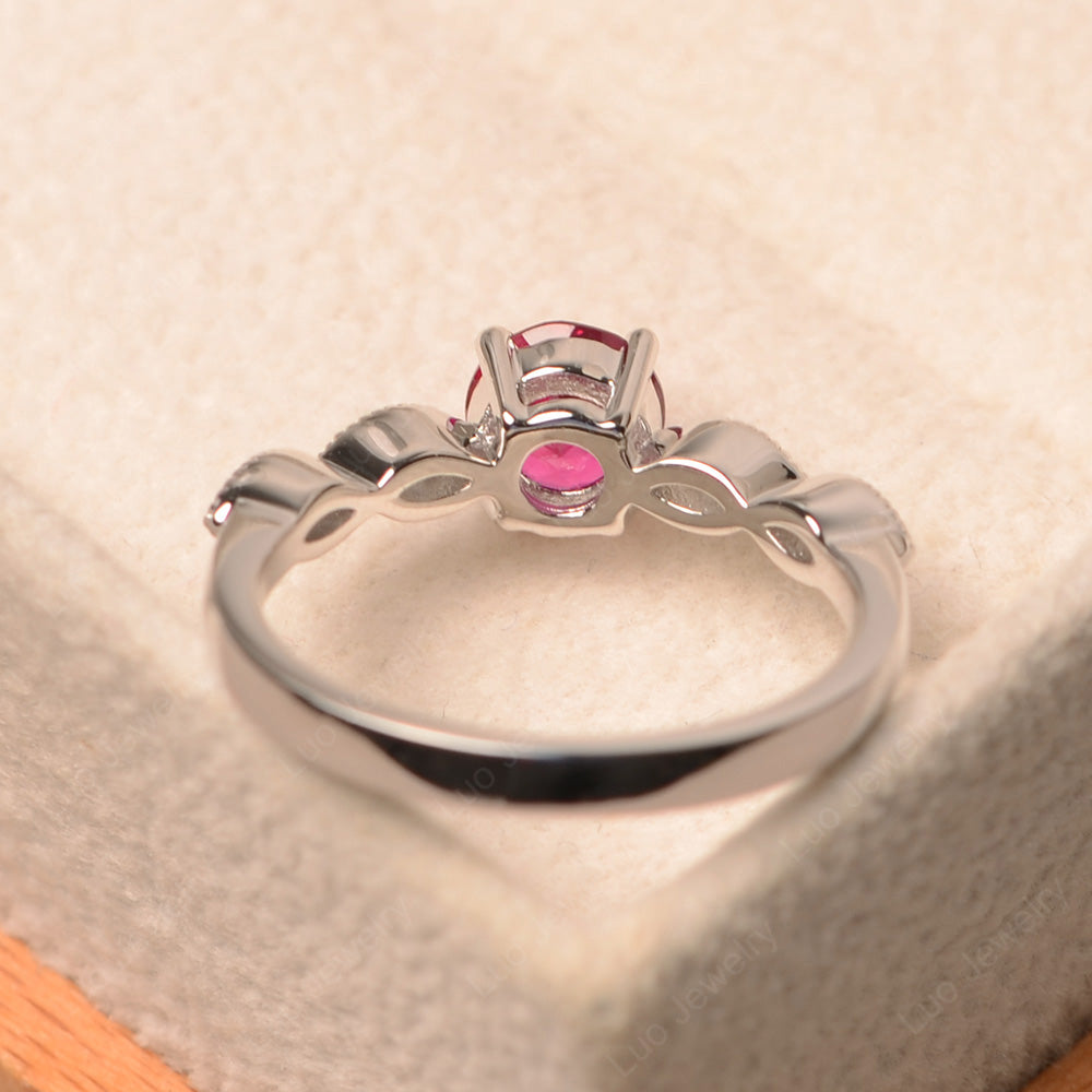 Ruby Ring Round Cut Ring Art Deco - LUO Jewelry