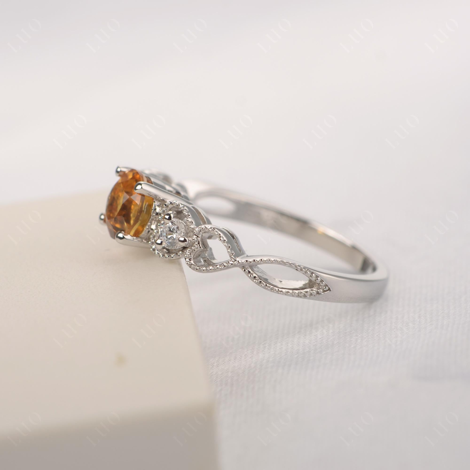 Citrine Vintage Style Engagement Ring - LUO Jewelry