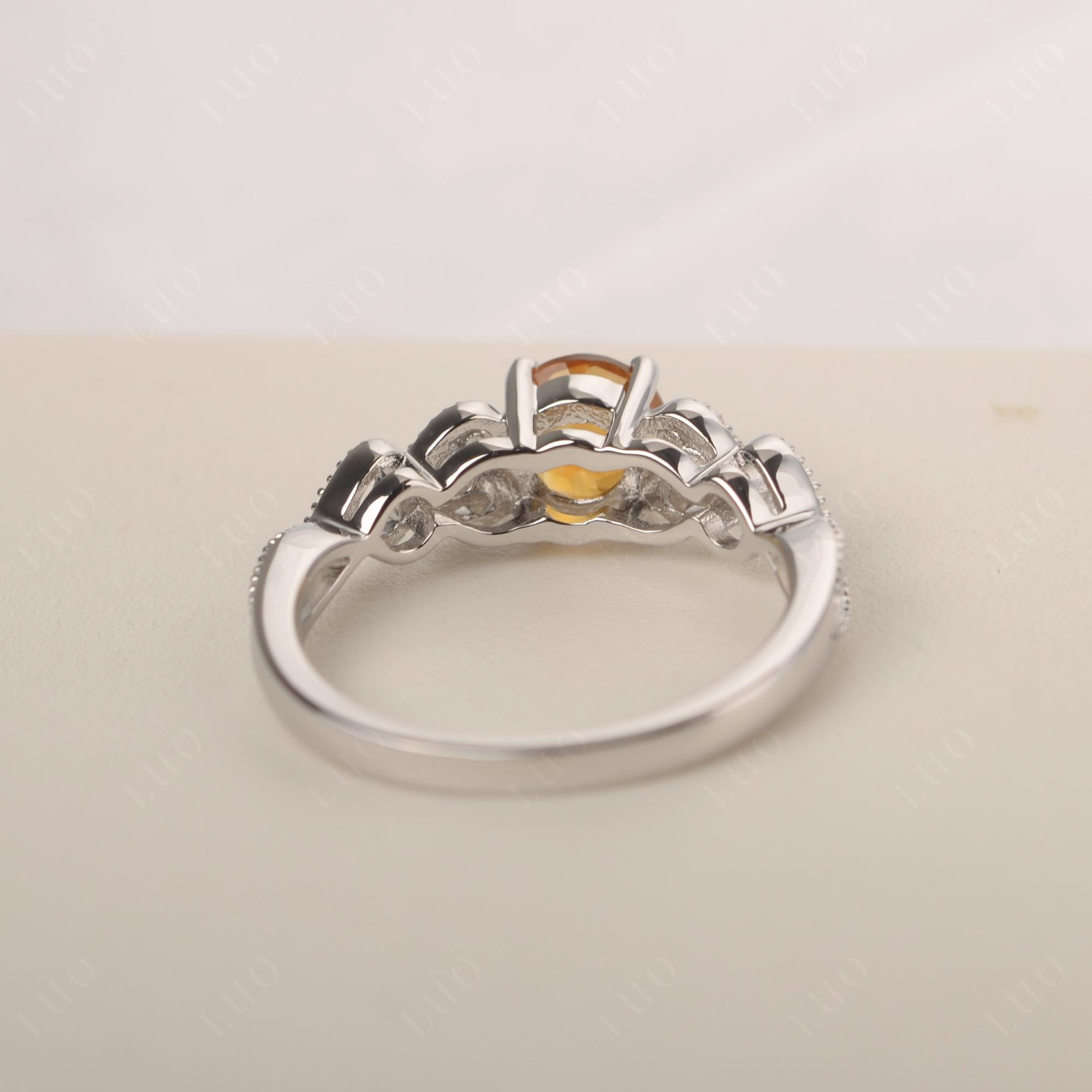 Citrine Vintage Style Engagement Ring - LUO Jewelry