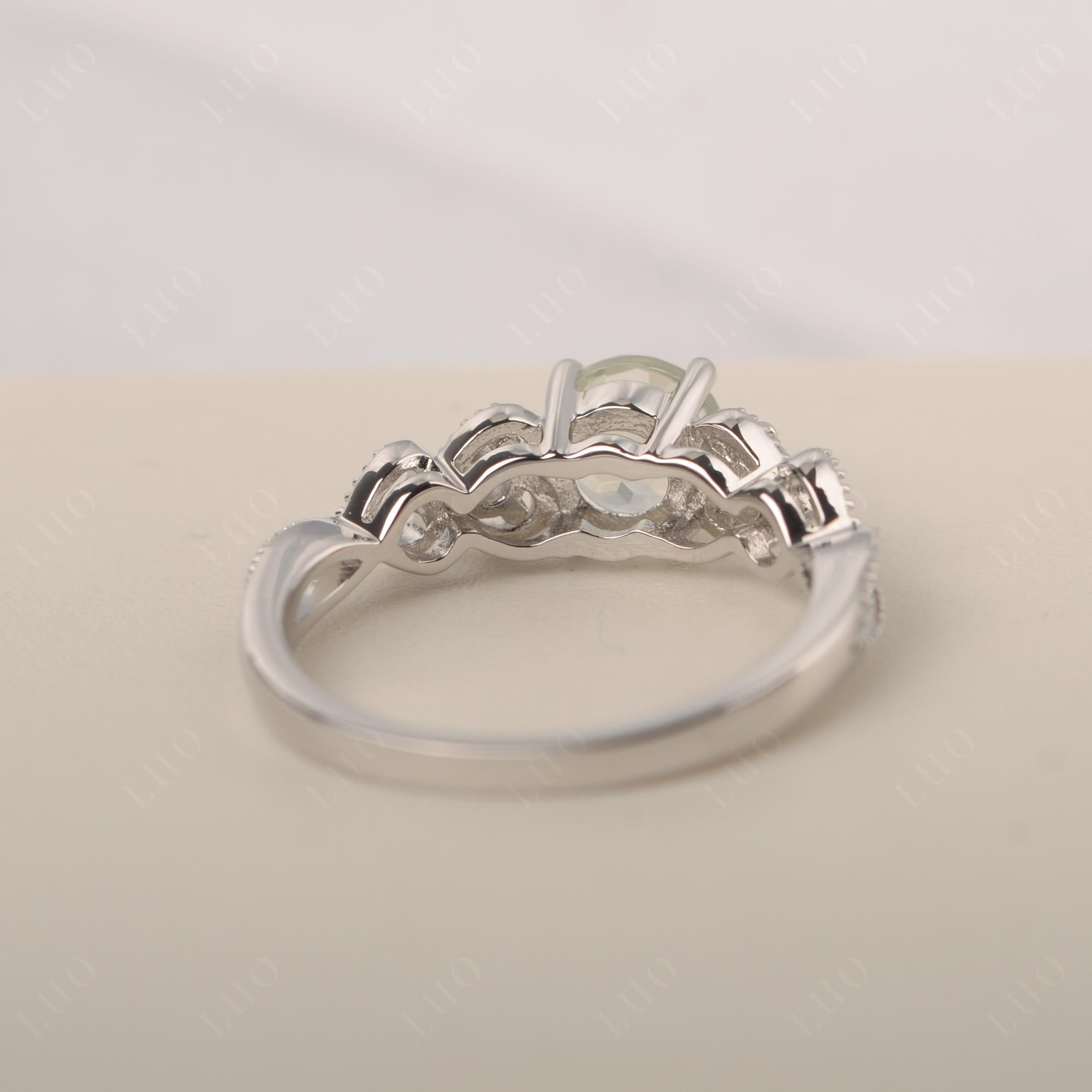 Green Amethyst Vintage Style Engagement Ring - LUO Jewelry