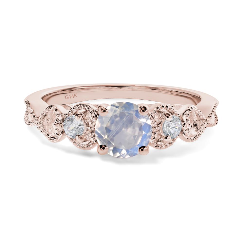 Moonstone Vintage Style Engagement Ring - LUO Jewelry #metal_14k rose gold