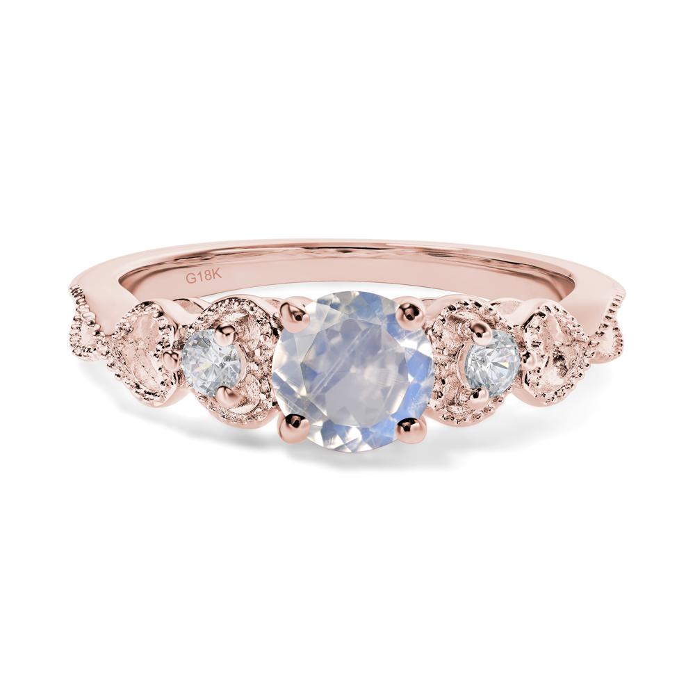 Moonstone Vintage Style Engagement Ring - LUO Jewelry #metal_18k rose gold