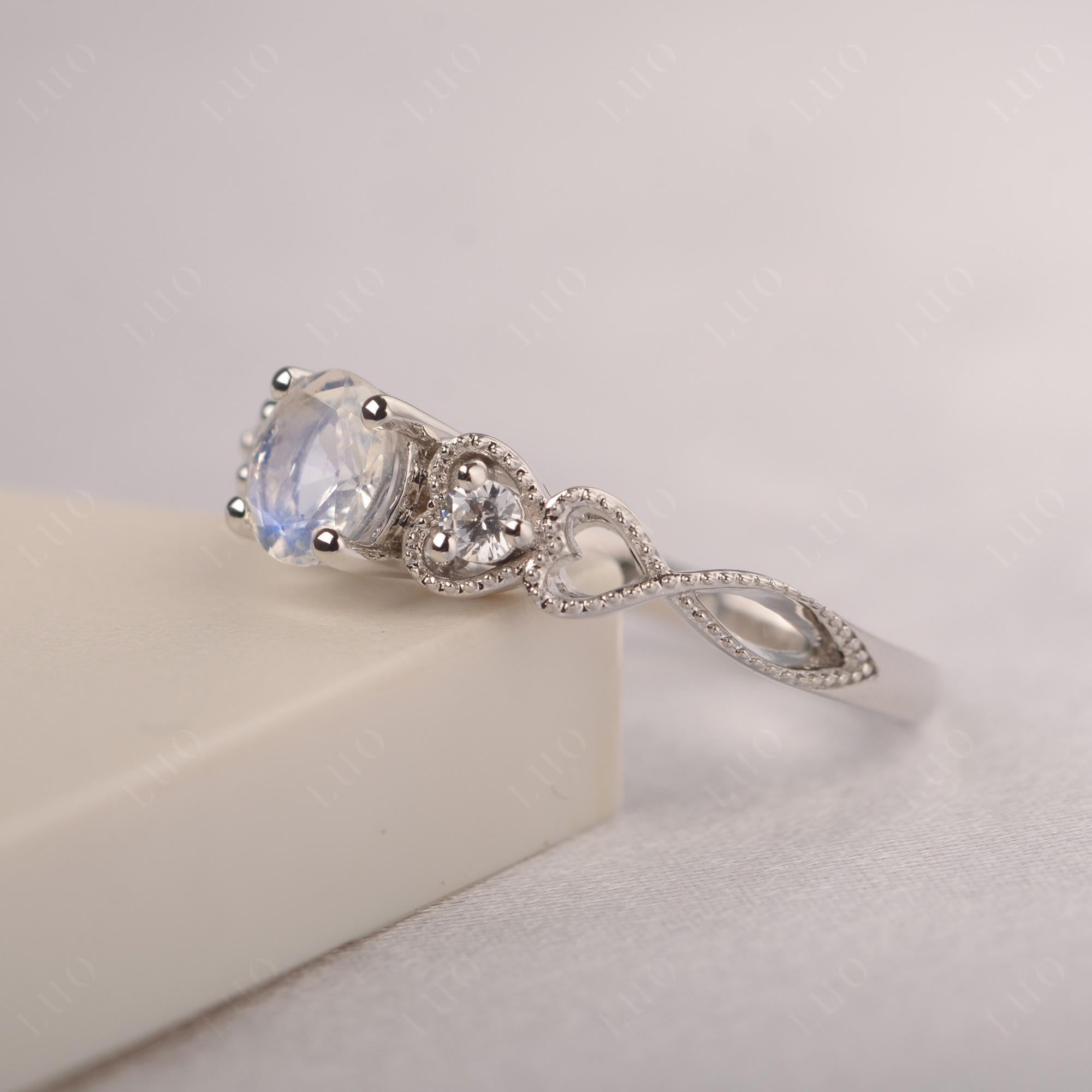 Moonstone Vintage Style Engagement Ring - LUO Jewelry