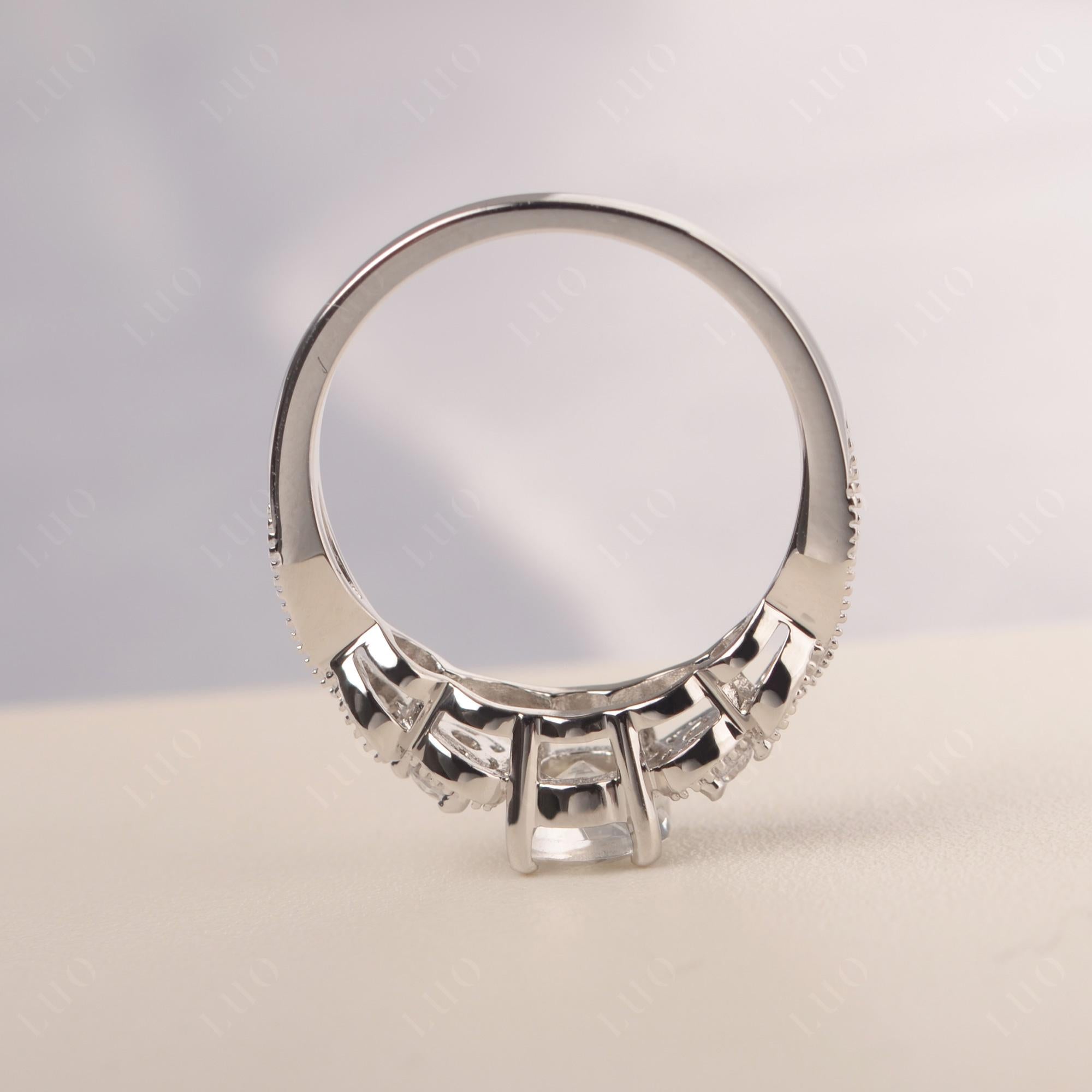 Moonstone Vintage Style Engagement Ring - LUO Jewelry