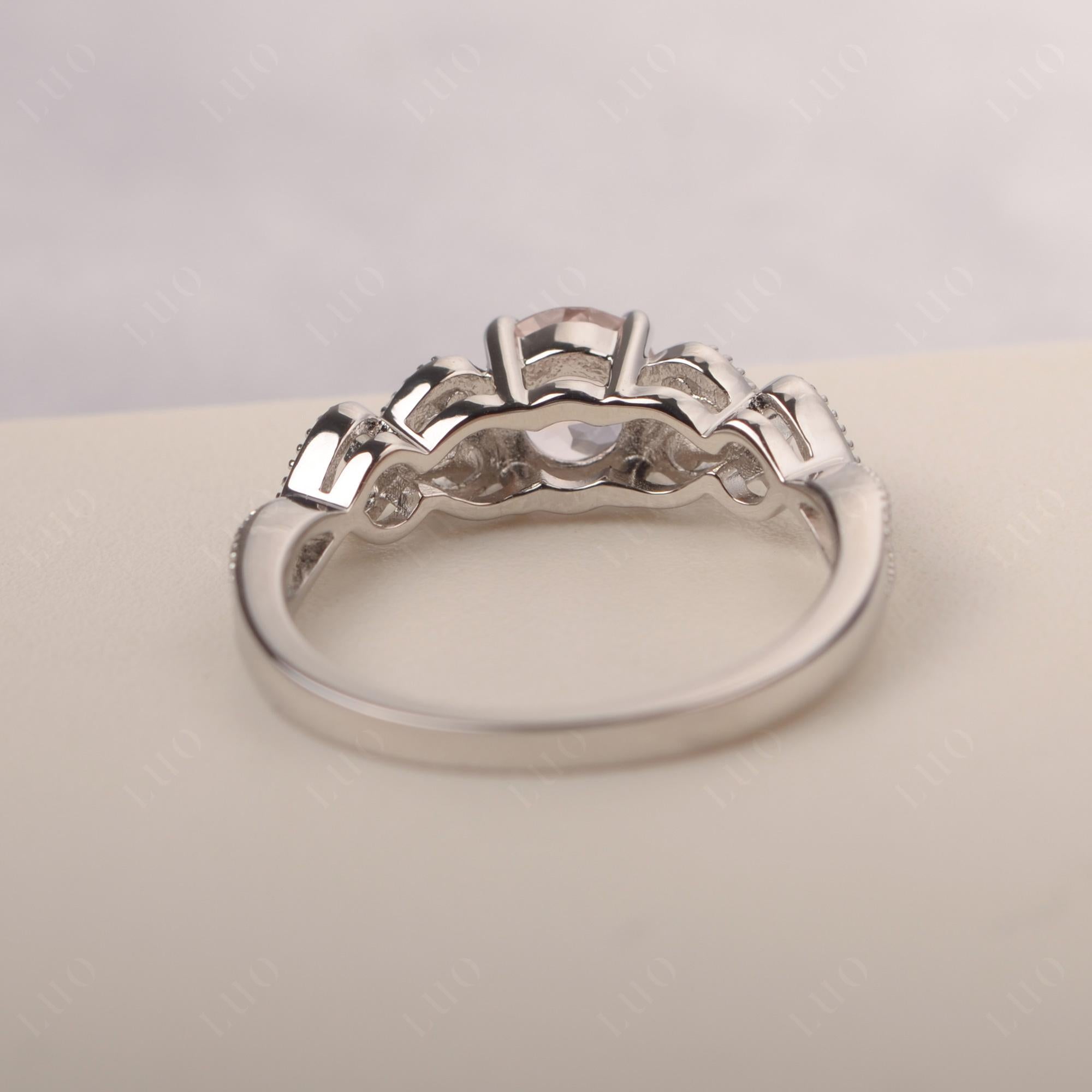 Morganite Vintage Style Engagement Ring - LUO Jewelry