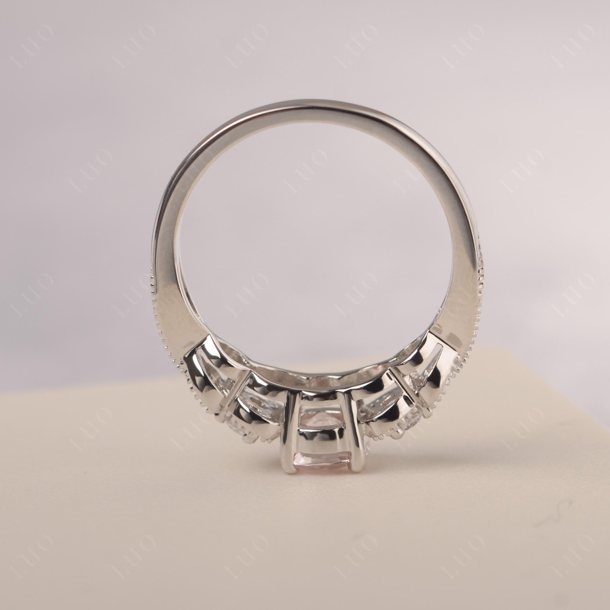 Morganite Vintage Style Engagement Ring - LUO Jewelry