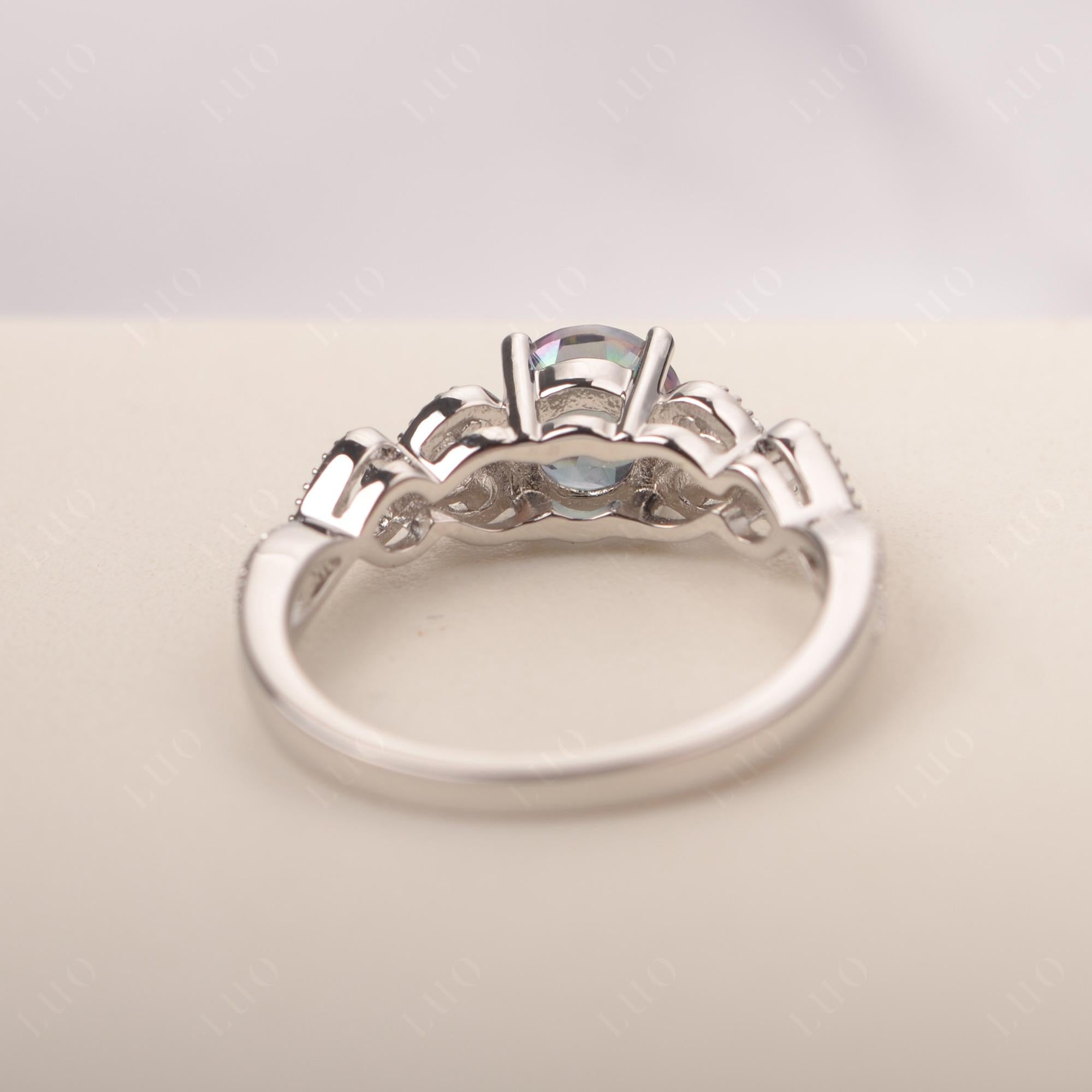 Mystic Topaz Vintage Style Engagement Ring - LUO Jewelry