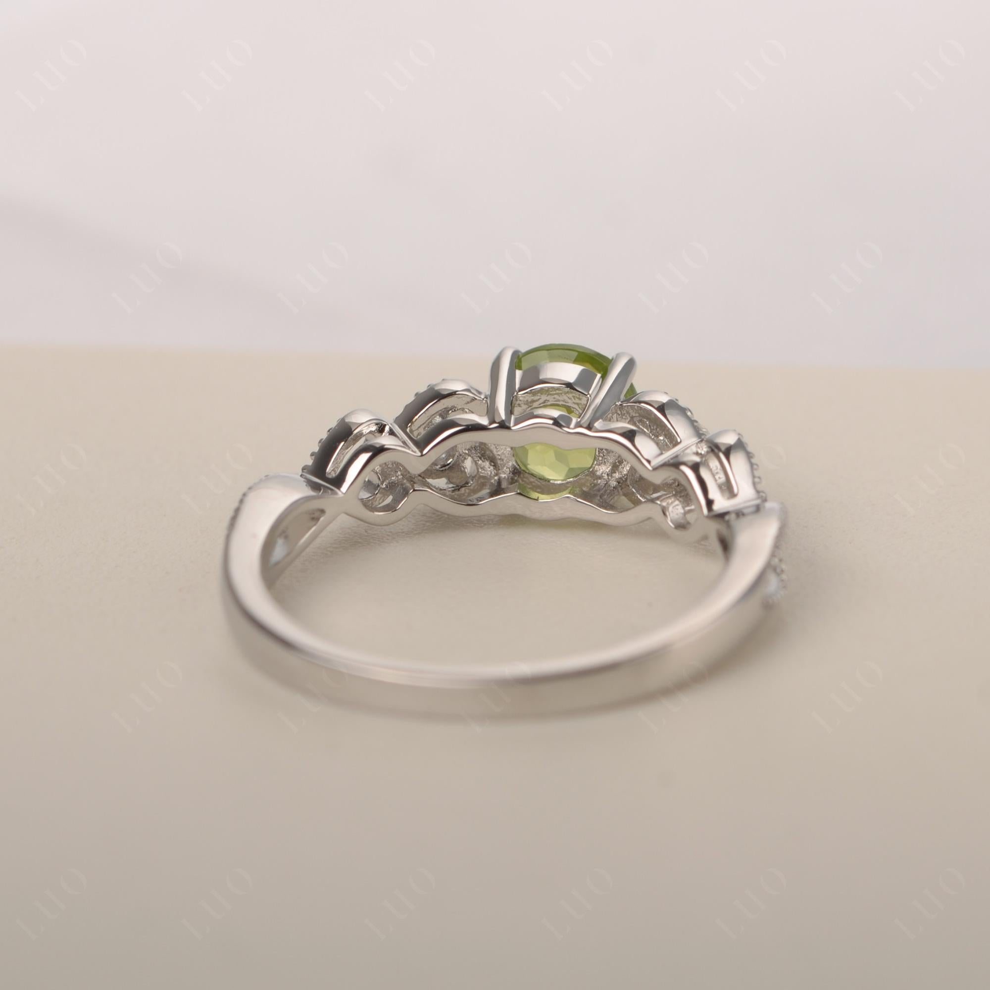 Peridot Vintage Style Engagement Ring - LUO Jewelry