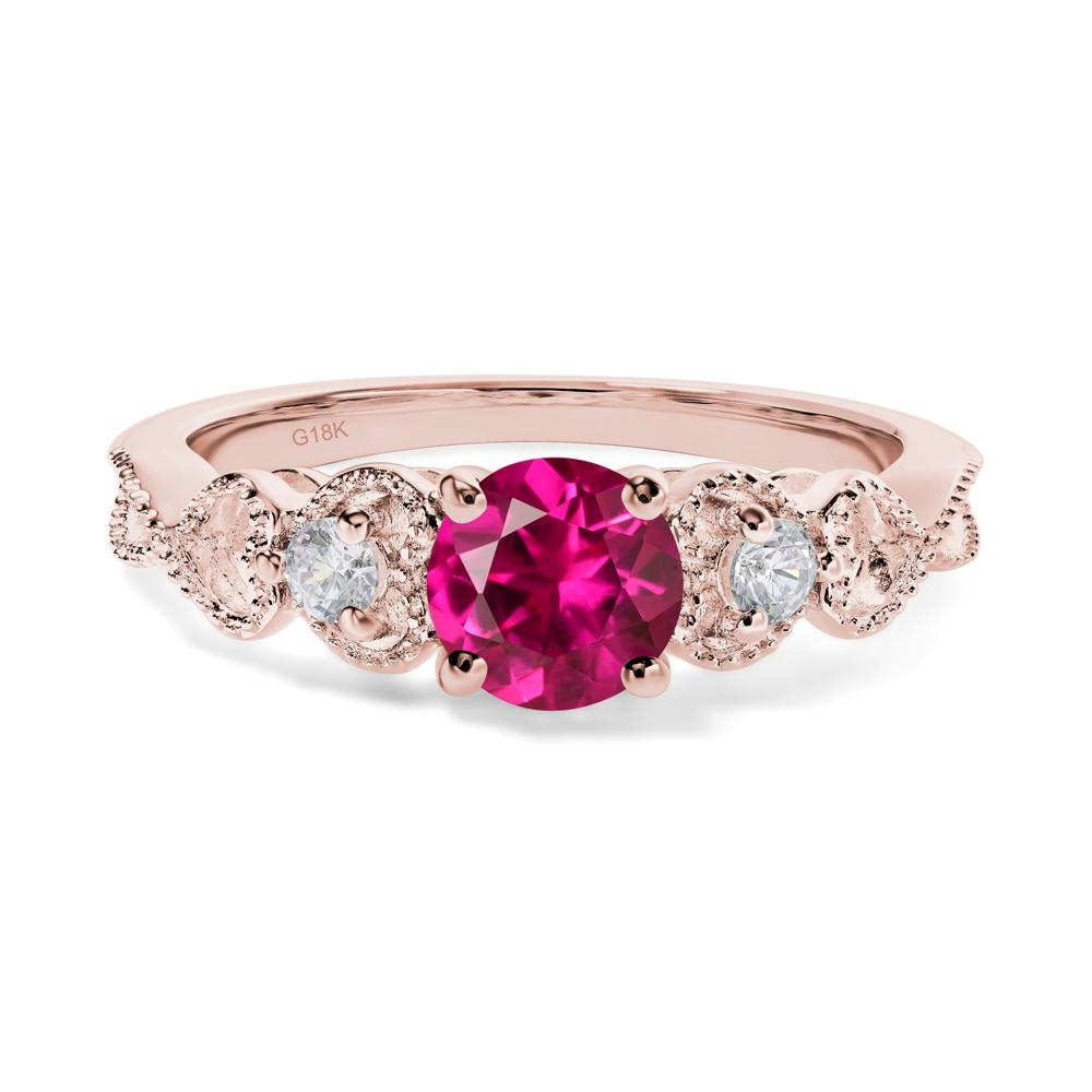 Ruby Vintage Style Engagement Ring - LUO Jewelry #metal_18k rose gold