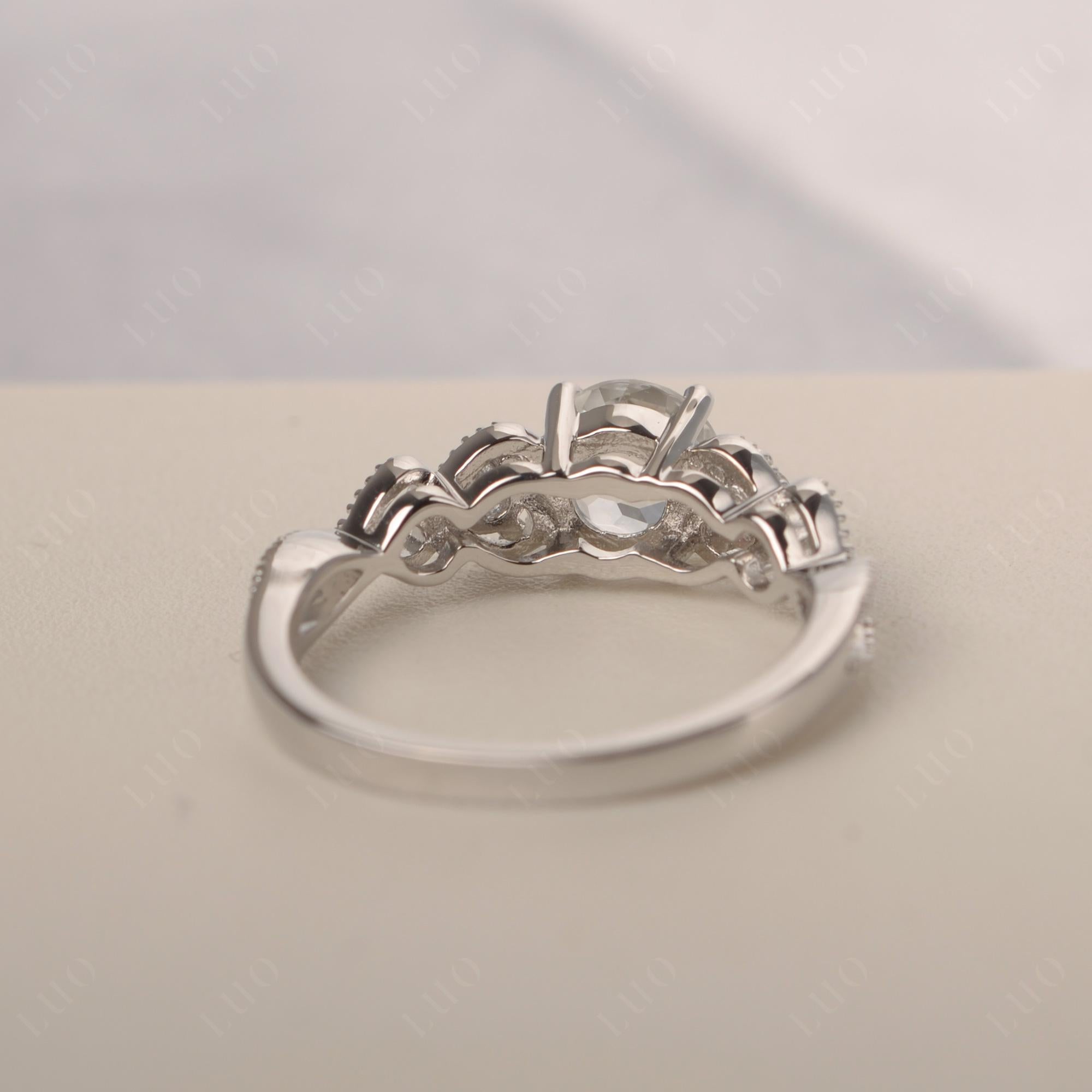 White Topaz Vintage Style Engagement Ring - LUO Jewelry