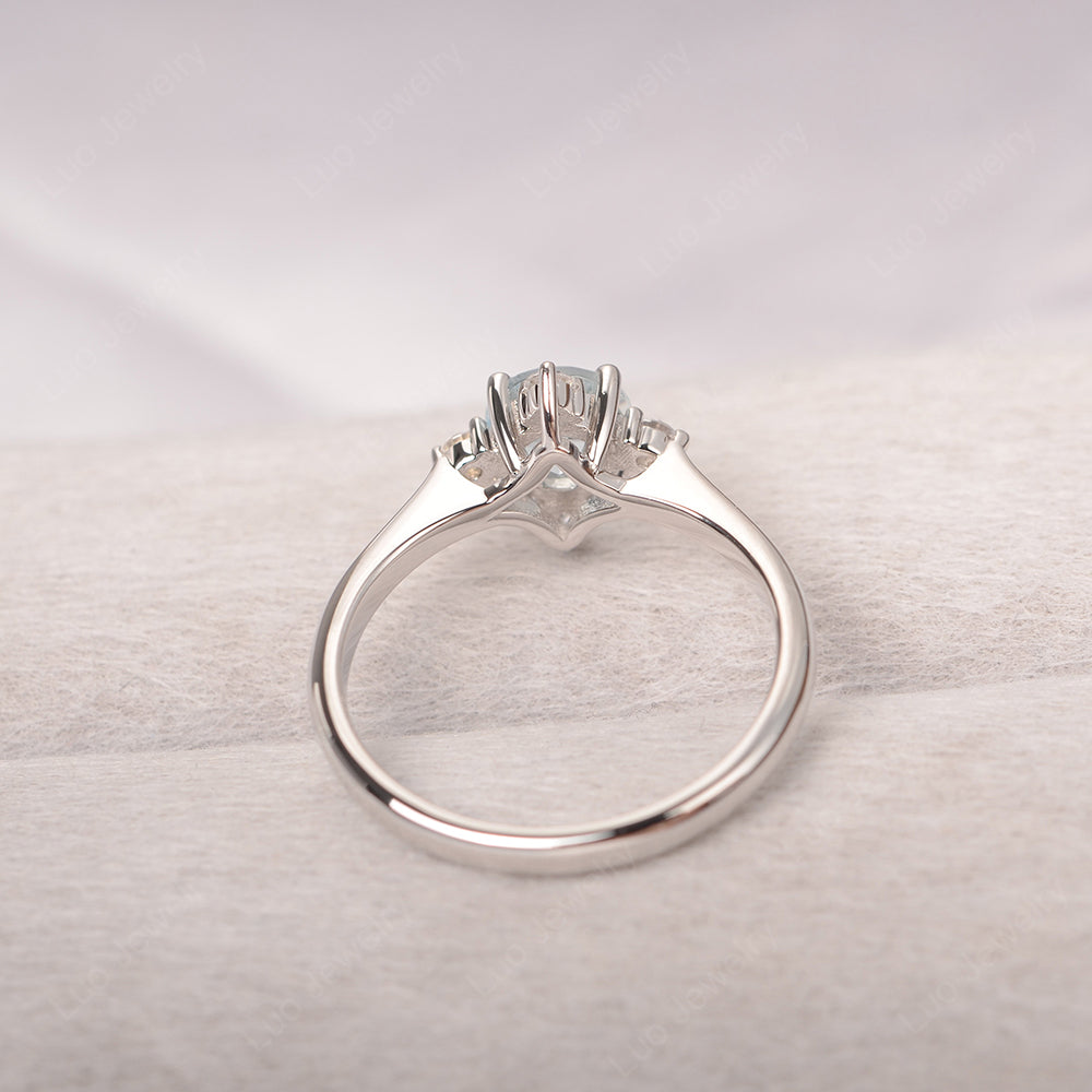 Aquamarine Ring North Star Ring Yellow Gold - LUO Jewelry