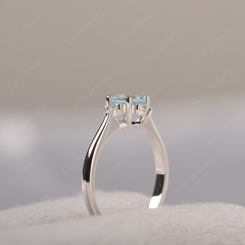 Aquamarine Ring North Star Ring Yellow Gold - LUO Jewelry
