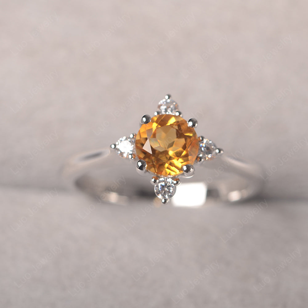 Citrine Ring North Star Ring Yellow Gold - LUO Jewelry