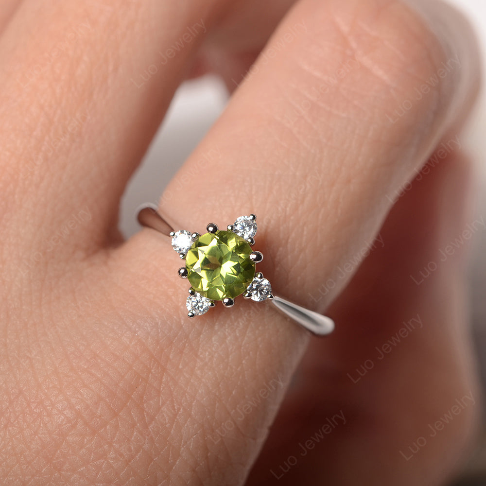 Peridot Ring North Star Ring Yellow Gold - LUO Jewelry