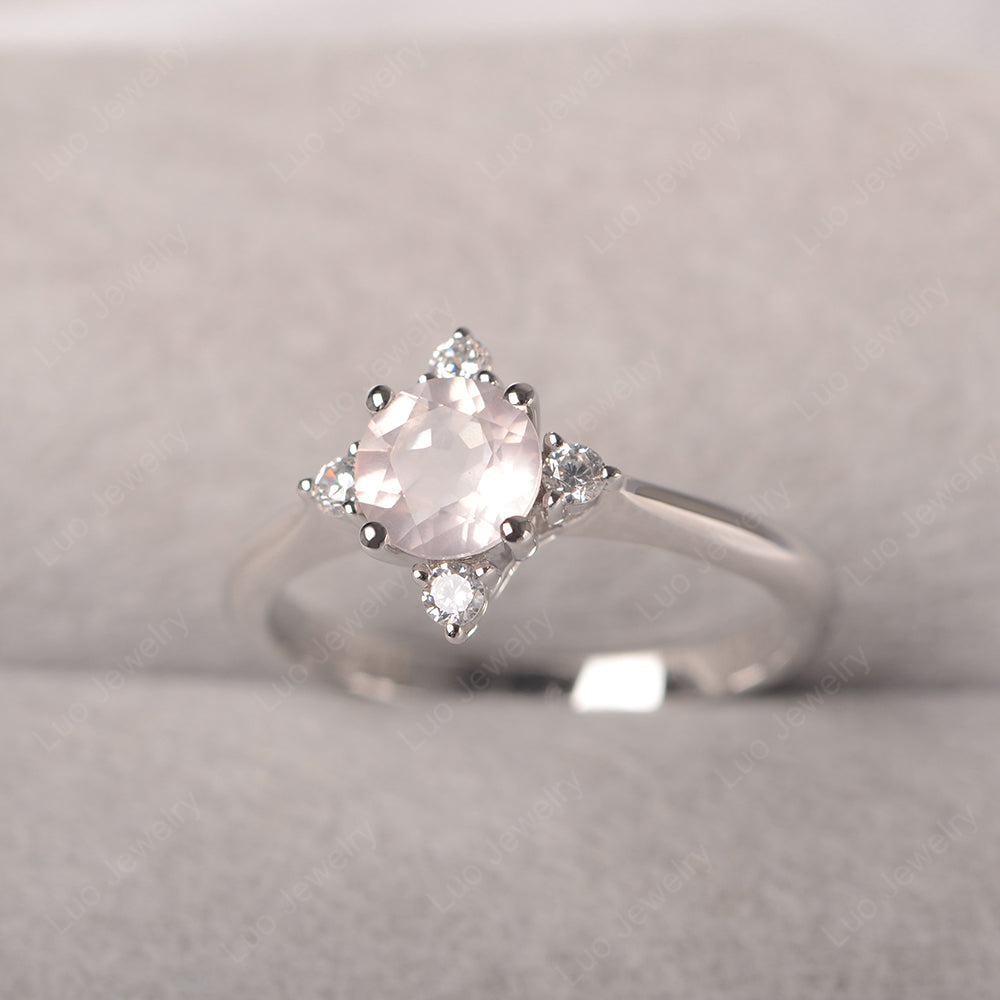 Rose Quartz Ring North Star Ring Yellow Gold - LUO Jewelry