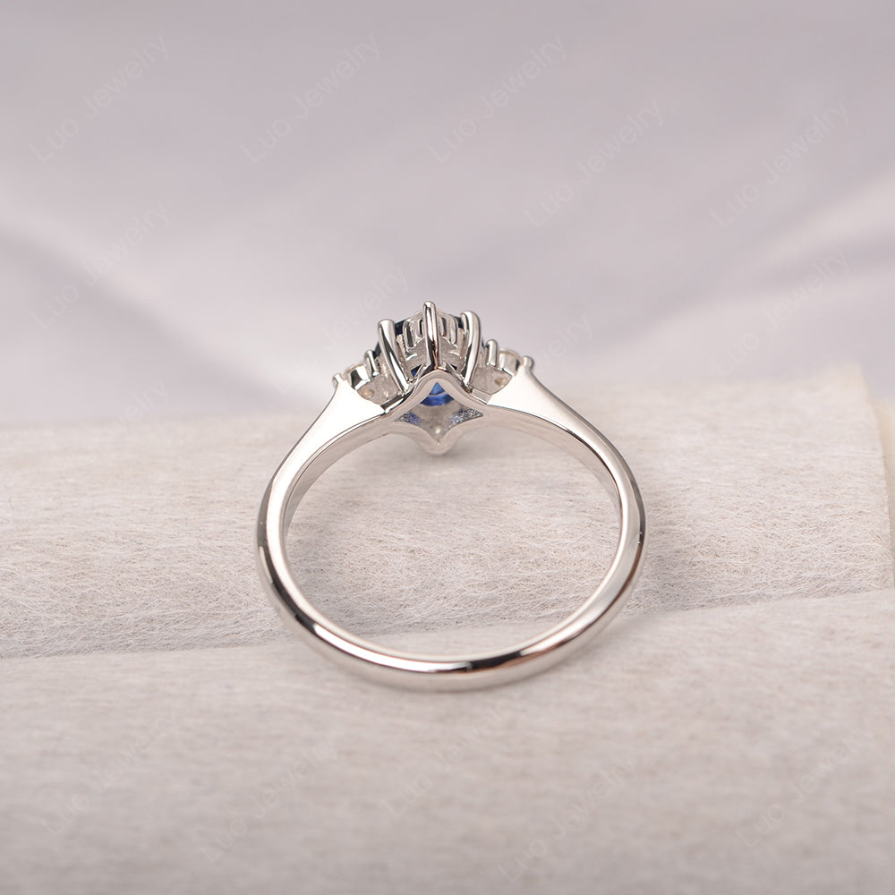 Lab Sapphire Ring North Star Ring Yellow Gold - LUO Jewelry