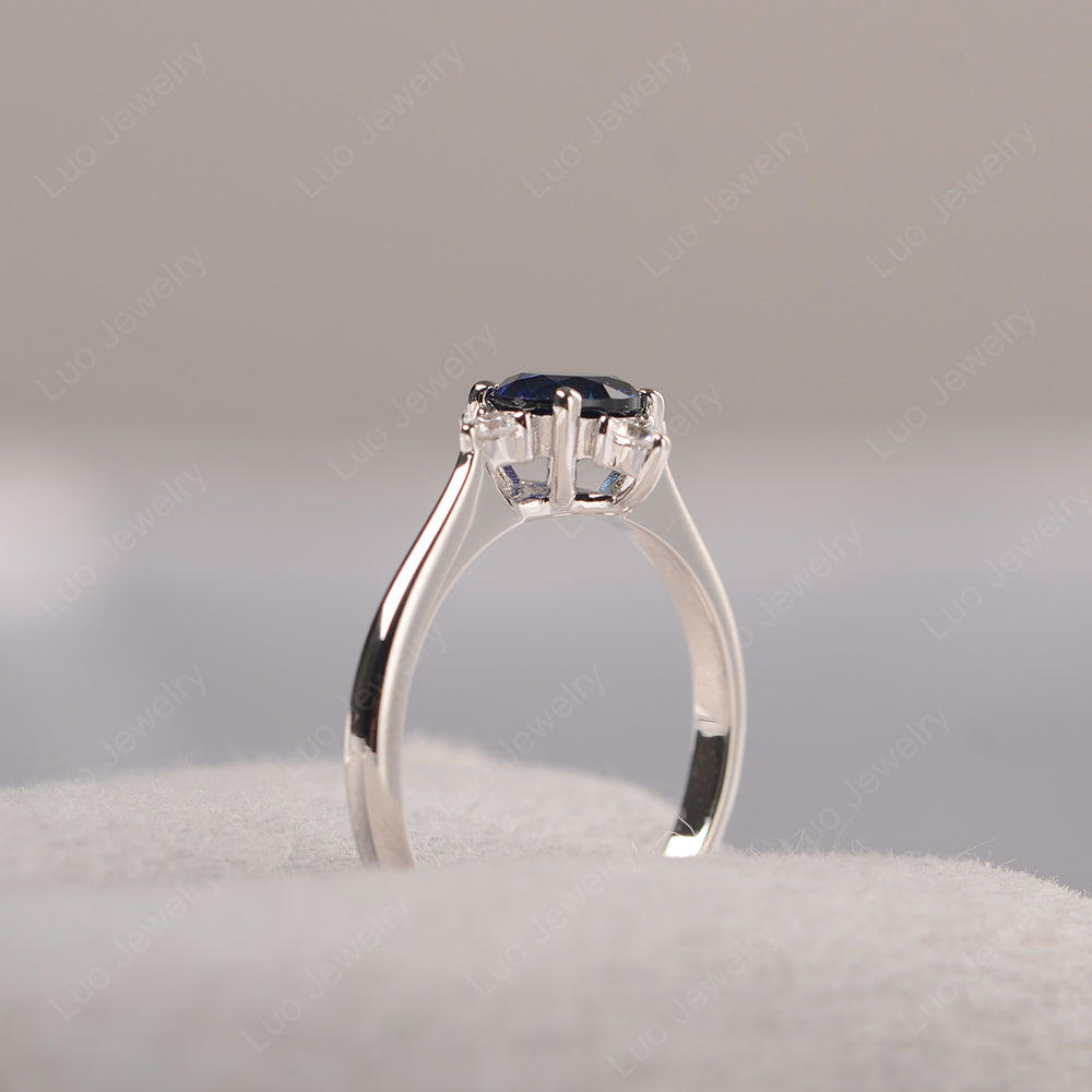 Lab Sapphire Ring North Star Ring Yellow Gold - LUO Jewelry