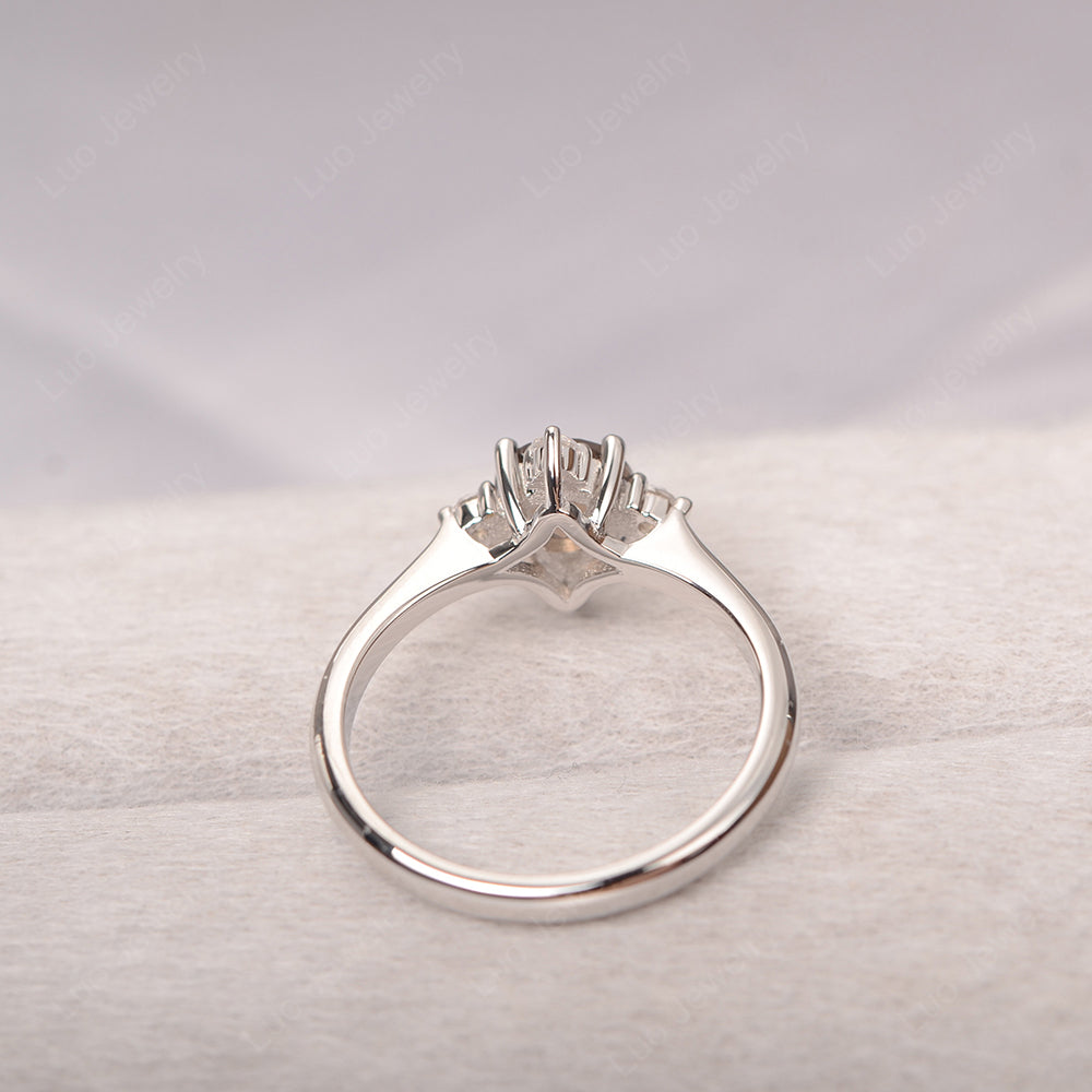 Smoky Quartz Ring North Star Ring Yellow Gold - LUO Jewelry