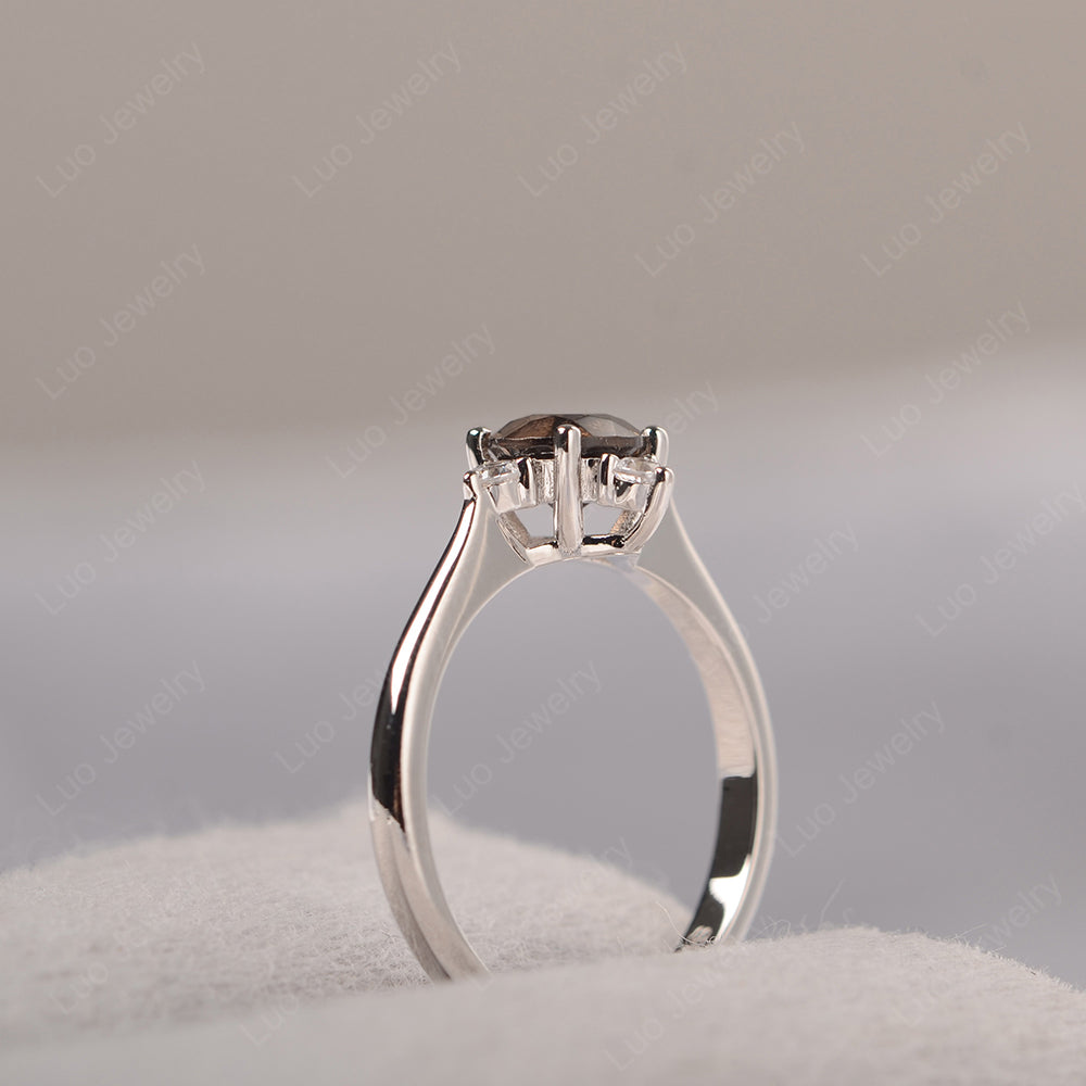 Smoky Quartz Ring North Star Ring Yellow Gold - LUO Jewelry