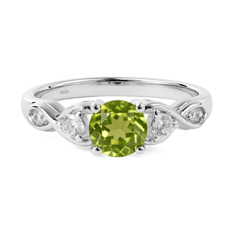 Round Peridot Ring Wedding Ring - LUO Jewelry #metal_sterling silver