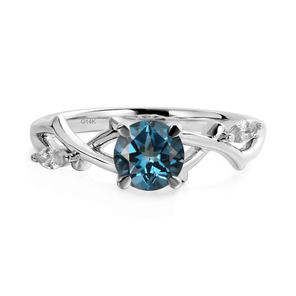 Twig London Blue Topaz Engagement Ring - LUO Jewelry #metal_14k white gold