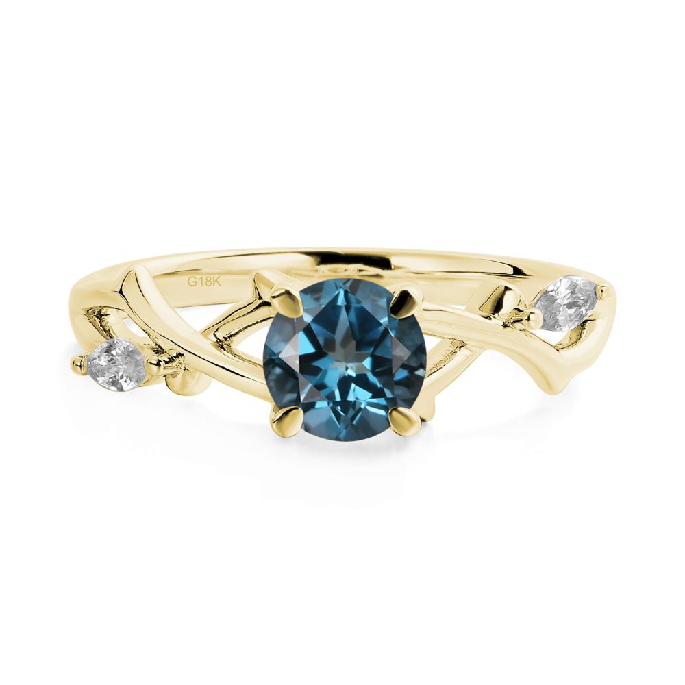 Twig London Blue Topaz Engagement Ring - LUO Jewelry #metal_18k yellow gold