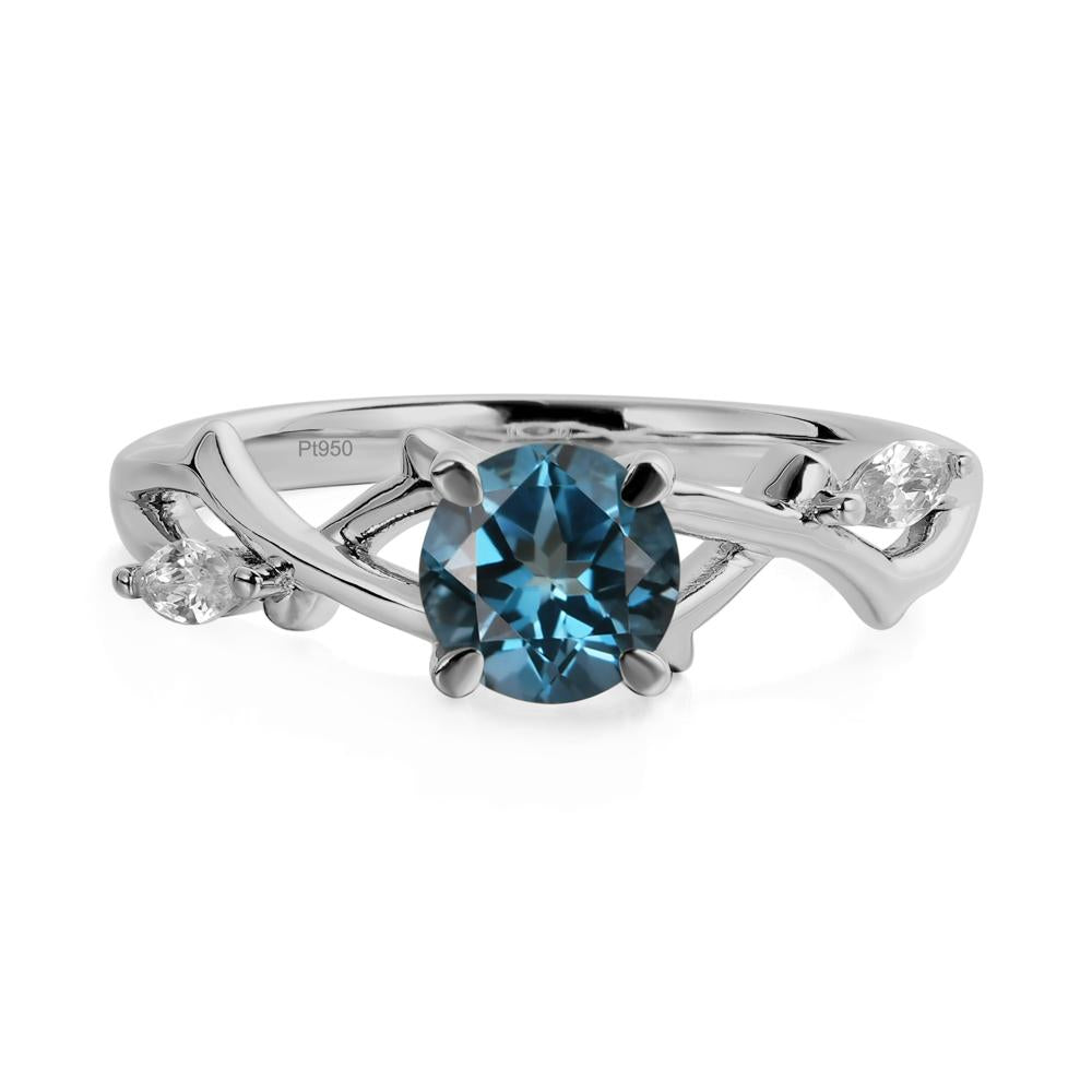 Twig London Blue Topaz Engagement Ring - LUO Jewelry #metal_platinum
