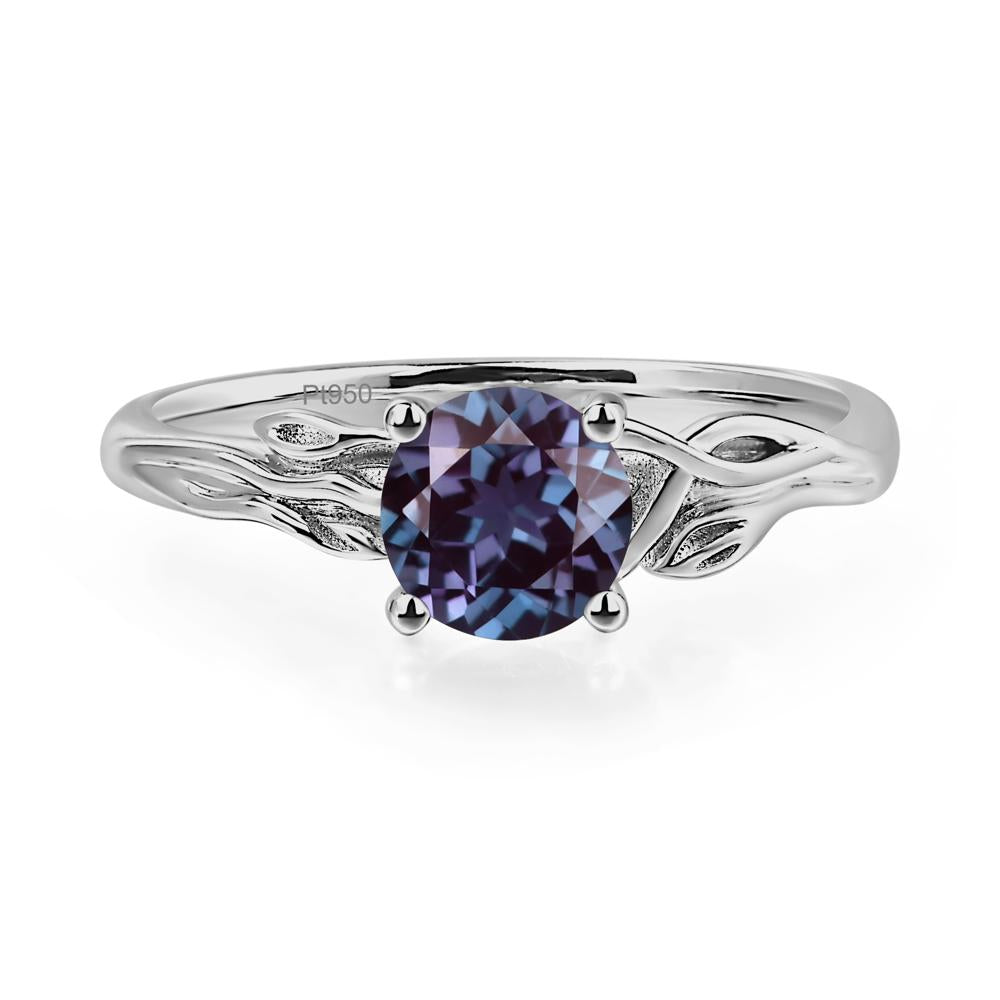 Petite Alexandrite Tender Leaf Ring - LUO Jewelry #metal_platinum