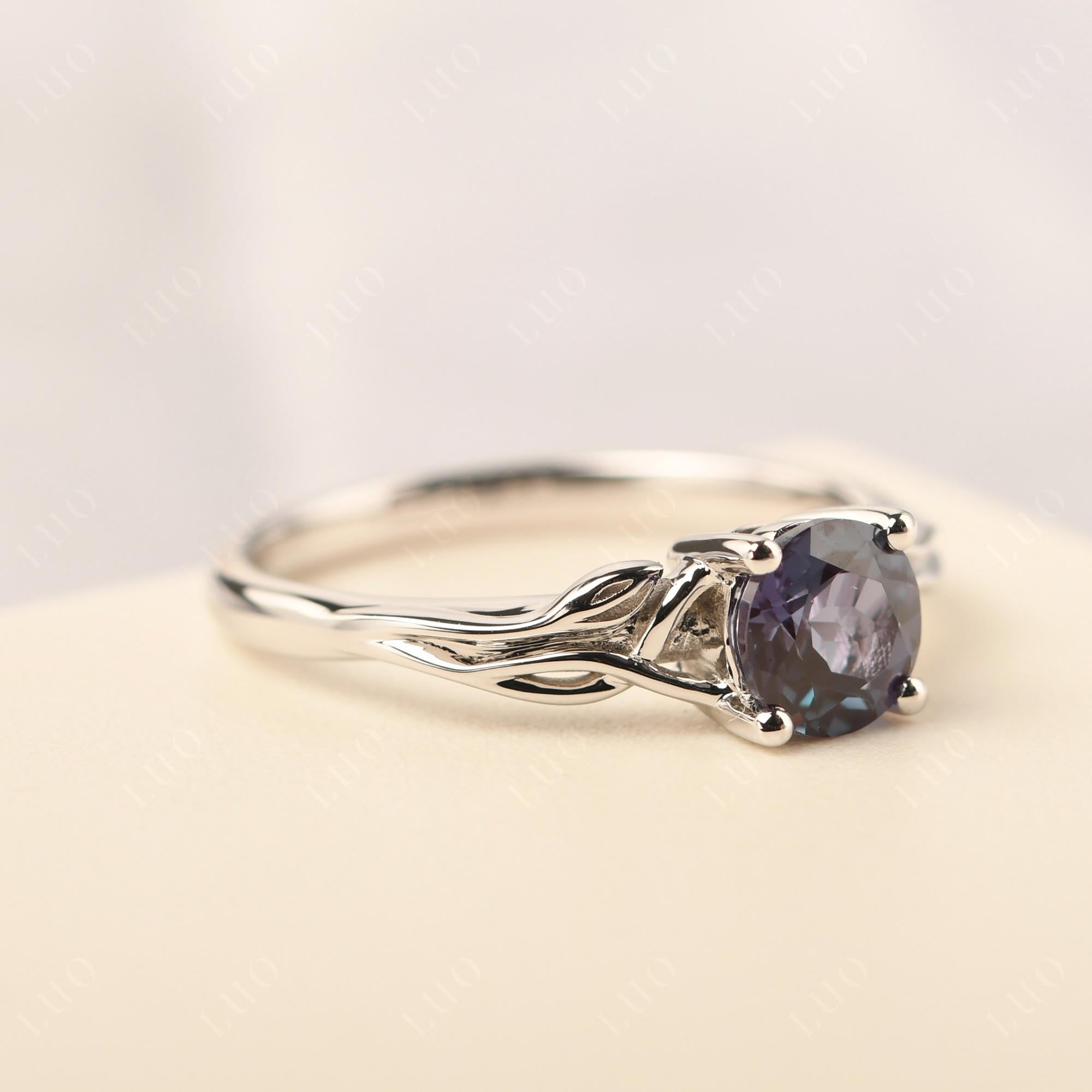 Petite Alexandrite Tender Leaf Ring - LUO Jewelry
