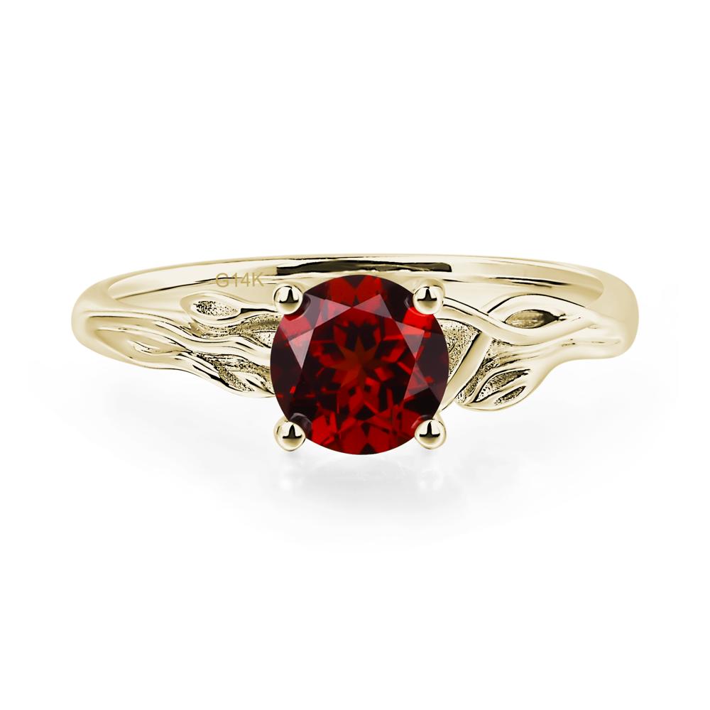 Petite Garnet Tender Leaf Ring - LUO Jewelry #metal_14k yellow gold
