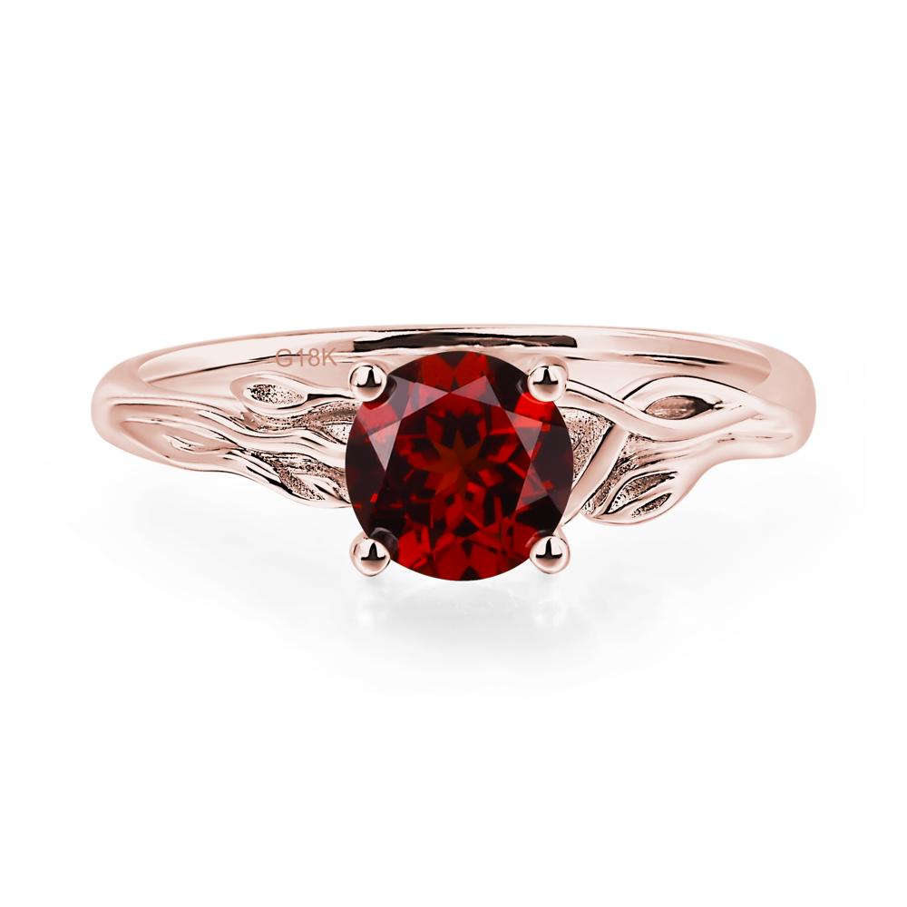 Petite Garnet Tender Leaf Ring - LUO Jewelry #metal_18k rose gold