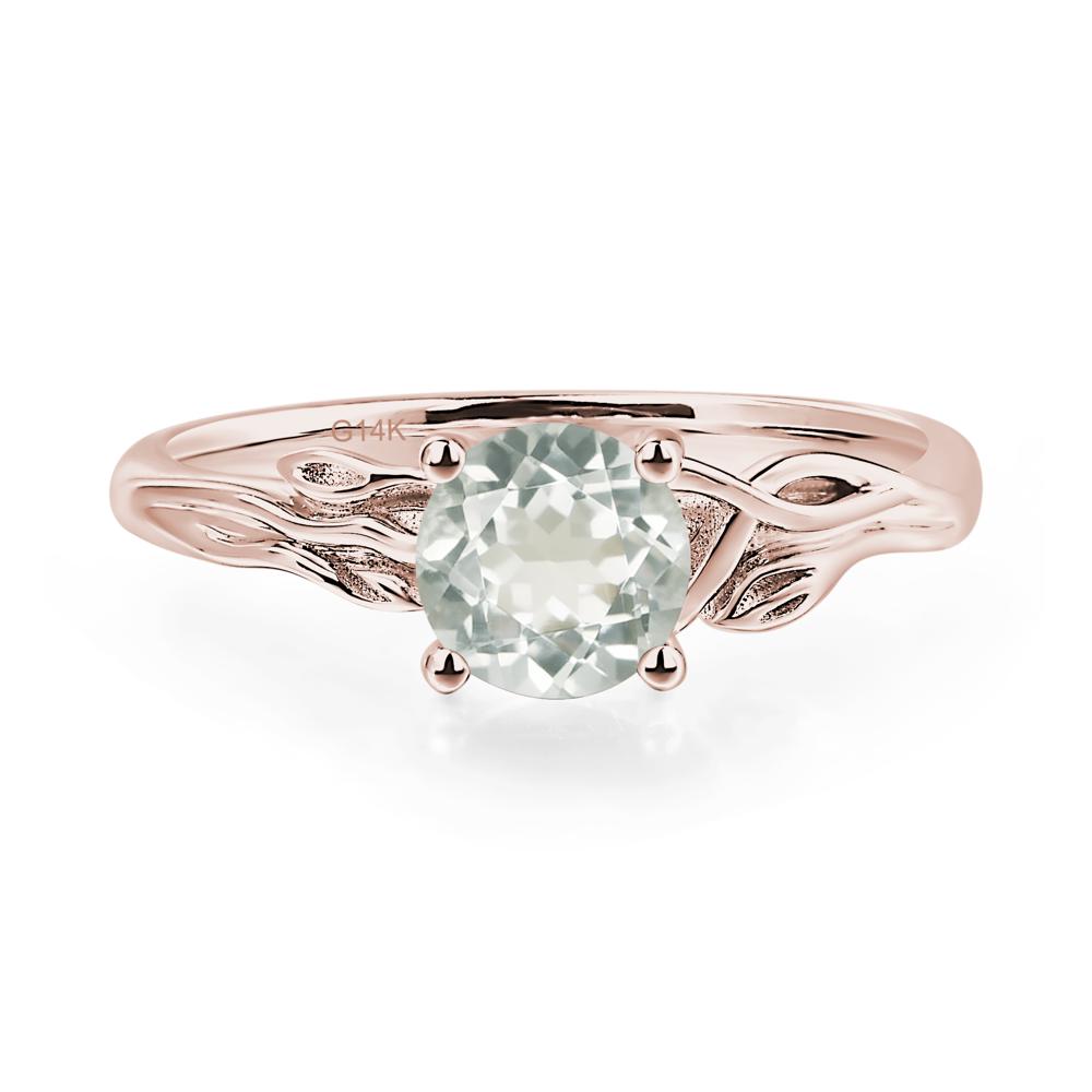 Petite Green Amethyst Tender Leaf Ring - LUO Jewelry #metal_14k rose gold