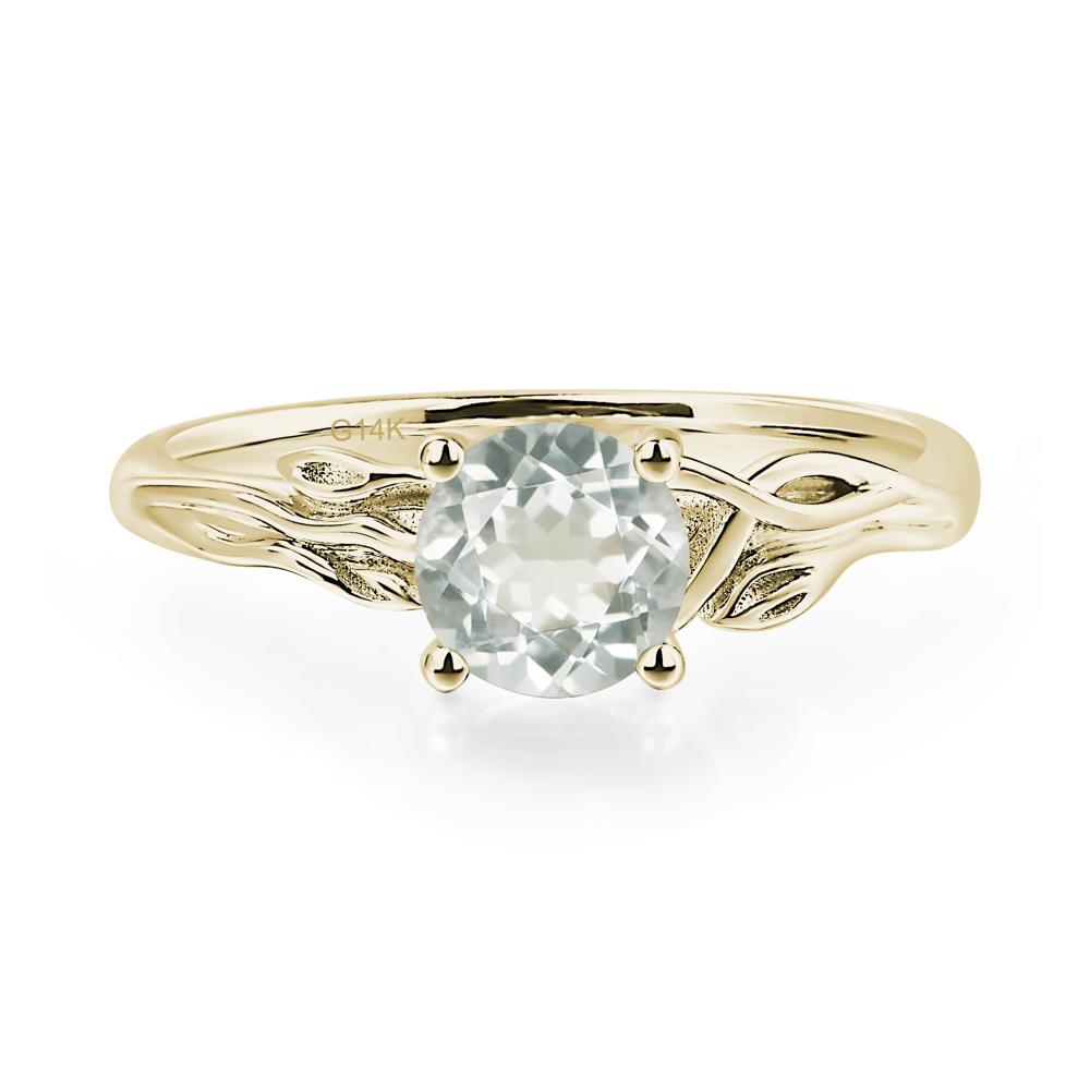 Petite Green Amethyst Tender Leaf Ring - LUO Jewelry #metal_14k yellow gold