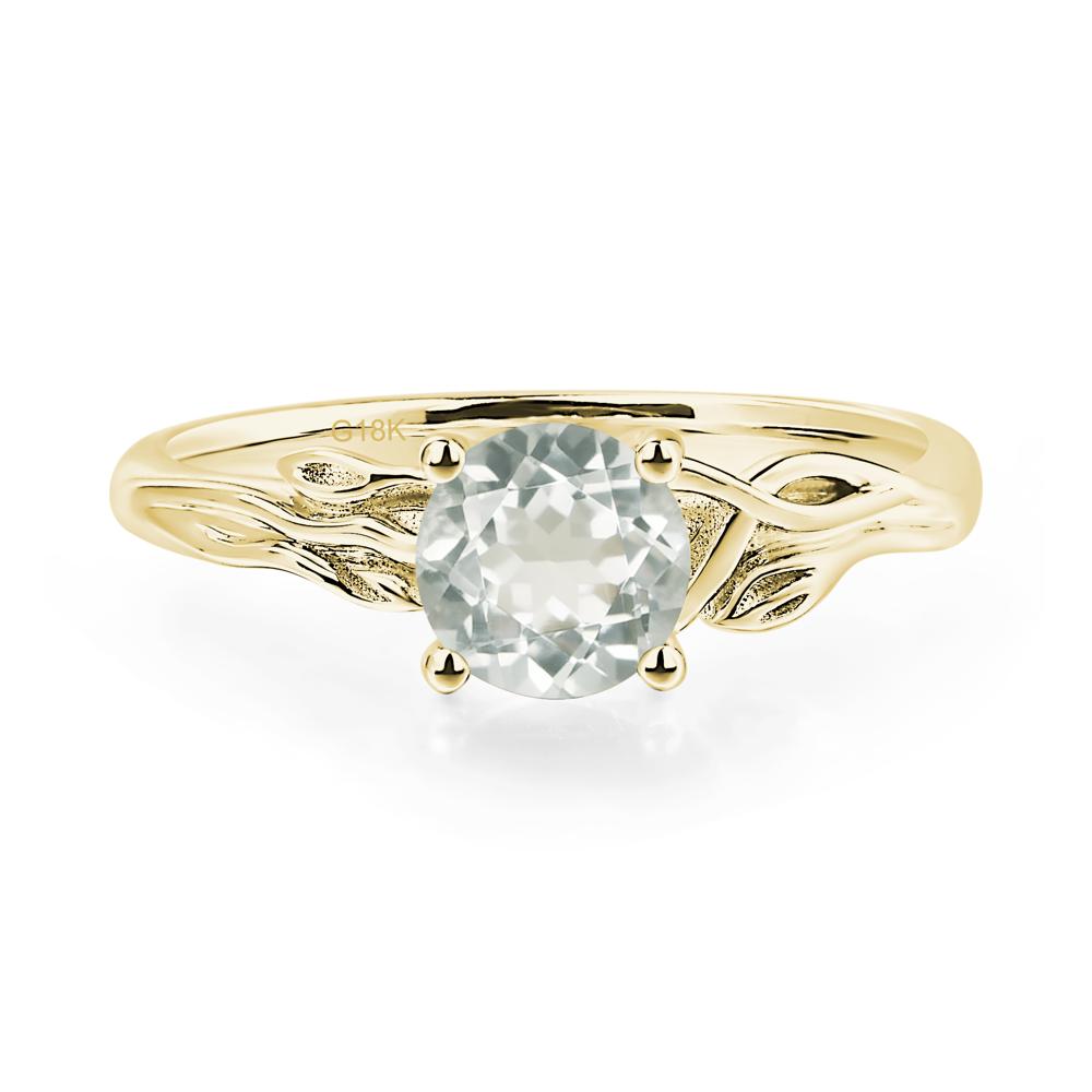 Petite Green Amethyst Tender Leaf Ring - LUO Jewelry #metal_18k yellow gold