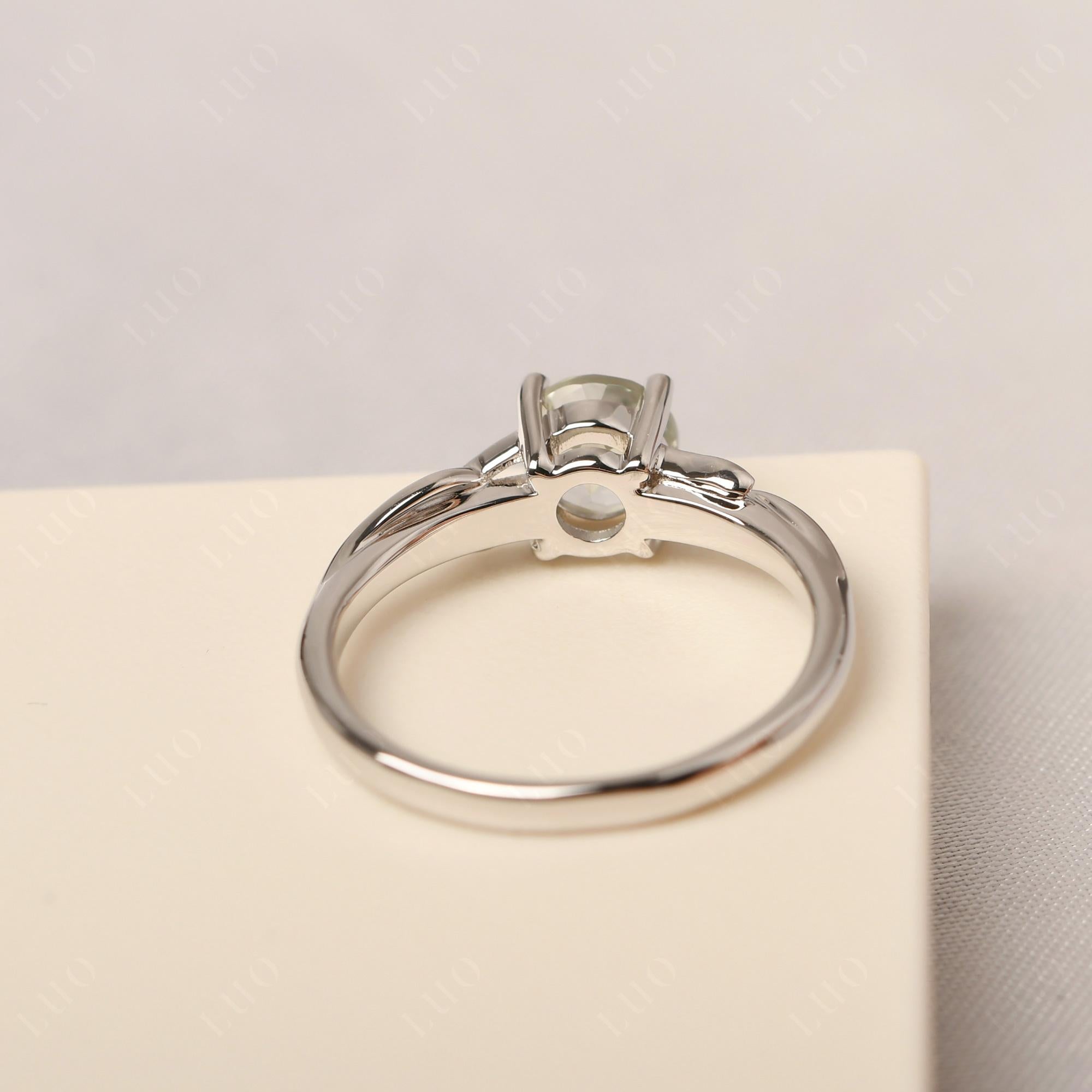 Petite Green Amethyst Tender Leaf Ring - LUO Jewelry