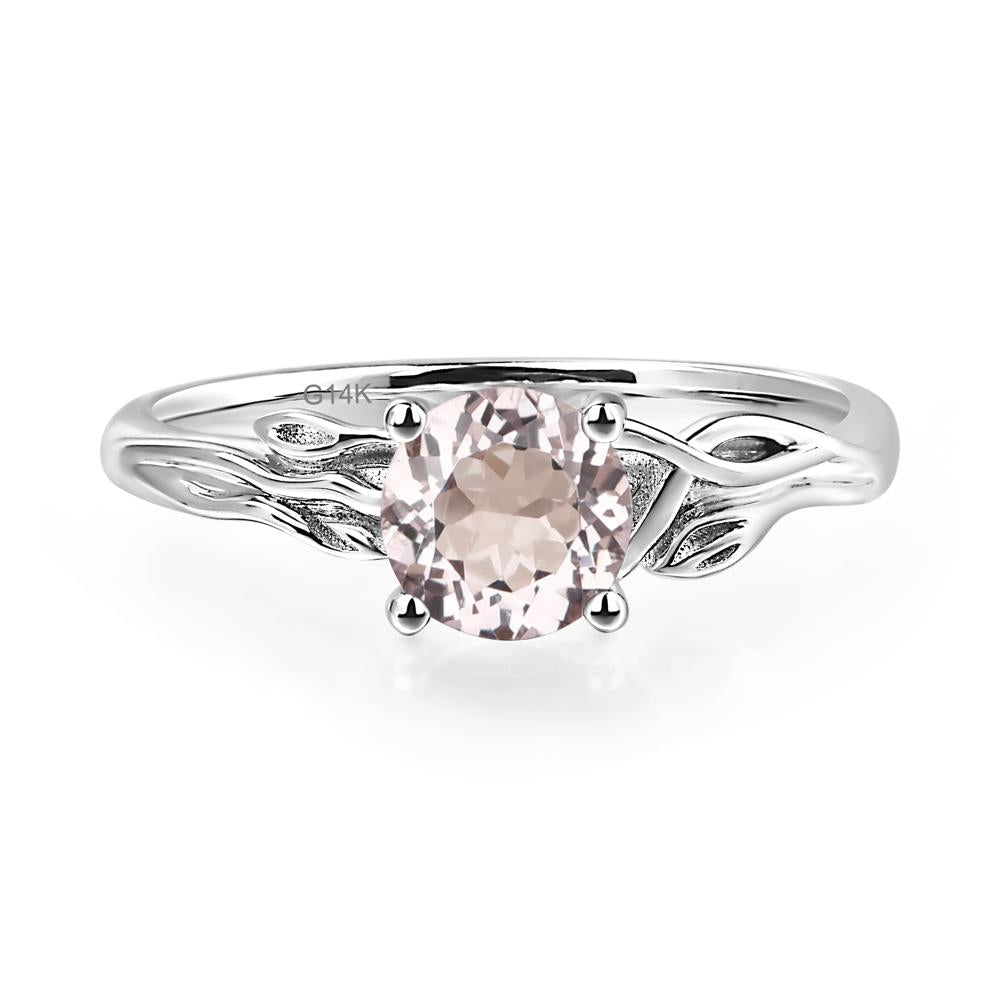 Petite Morganite Tender Leaf Ring - LUO Jewelry #metal_14k white gold