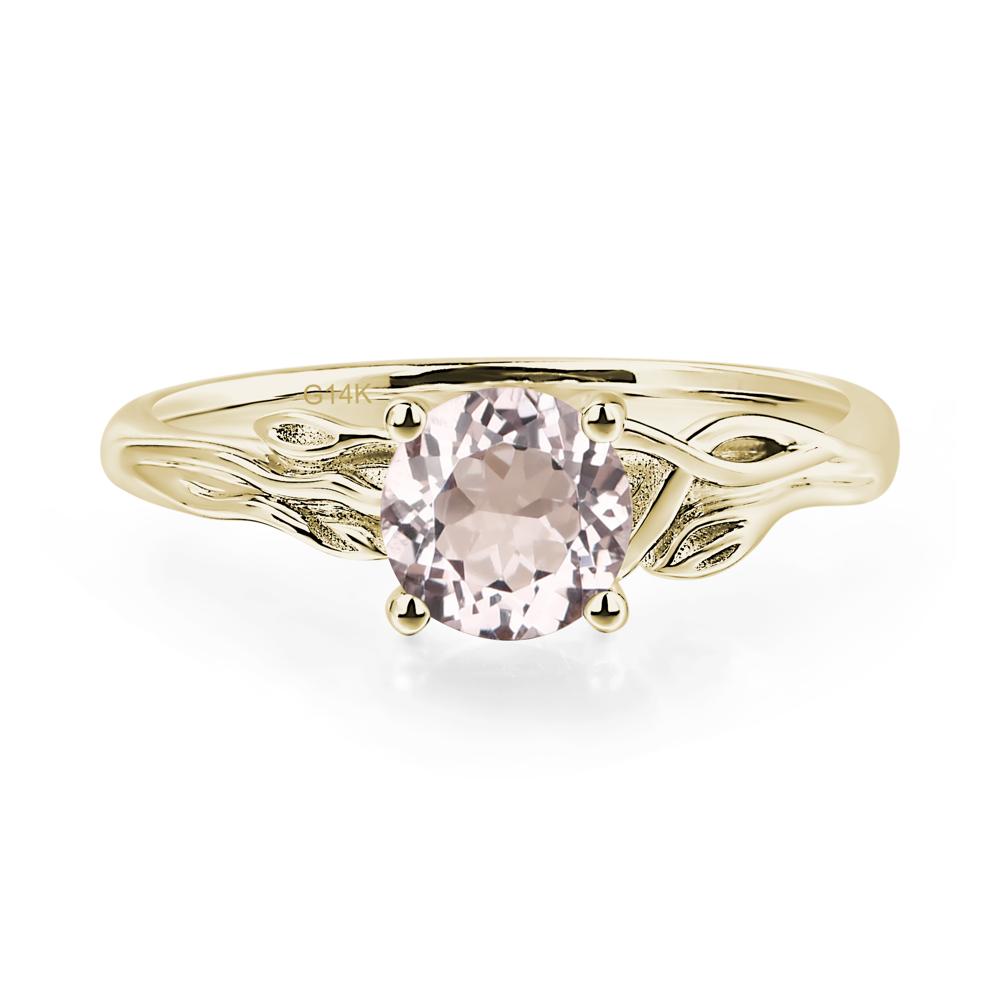 Petite Morganite Tender Leaf Ring - LUO Jewelry #metal_14k yellow gold