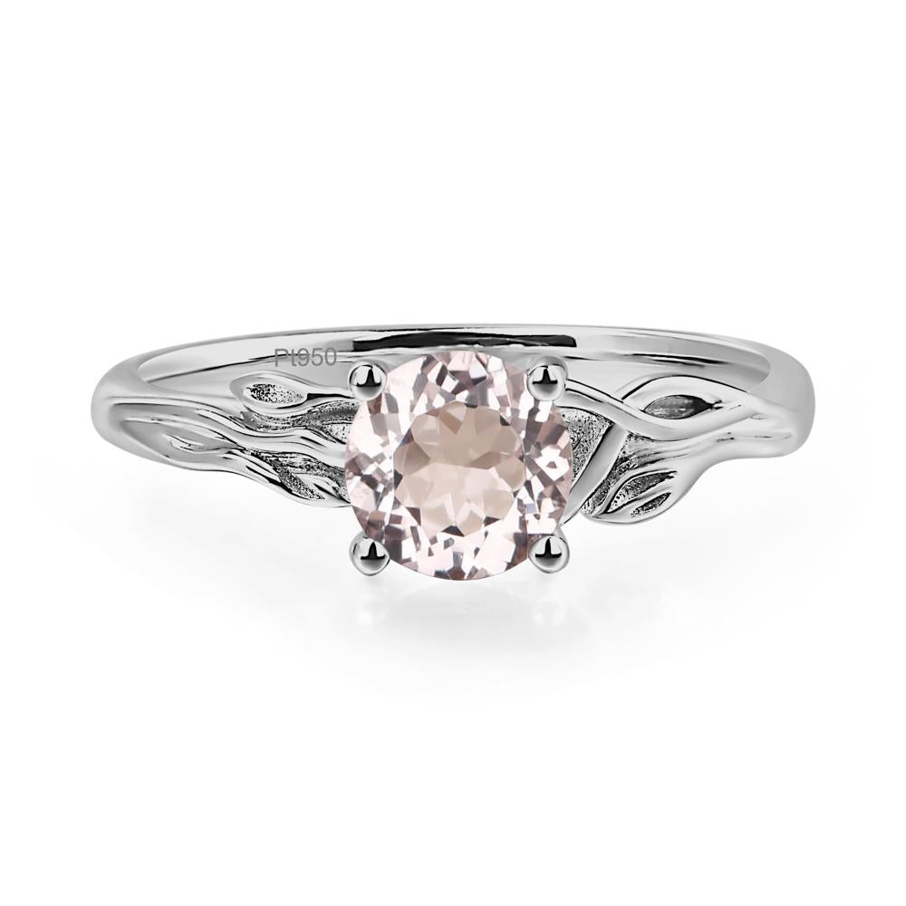 Petite Morganite Tender Leaf Ring - LUO Jewelry #metal_platinum